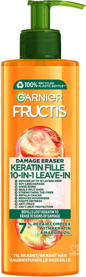 Garnier Rice Leave In Garnier Fructis Damage Eraser Keratin Filler 10-in-1 Leave-In 400 ml ...
