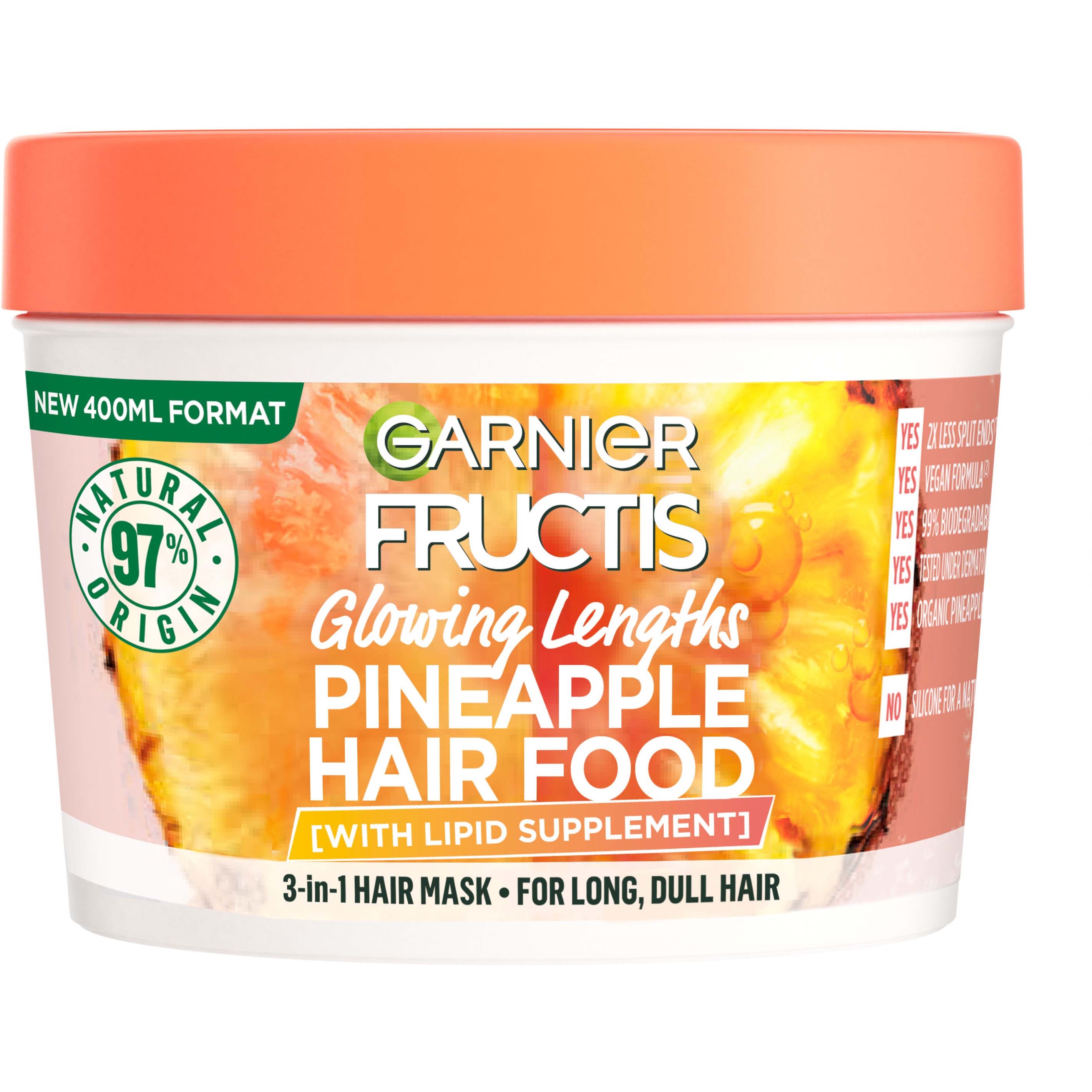 Läs mer om Garnier Fructis Pineapple Hair Food 400 ml