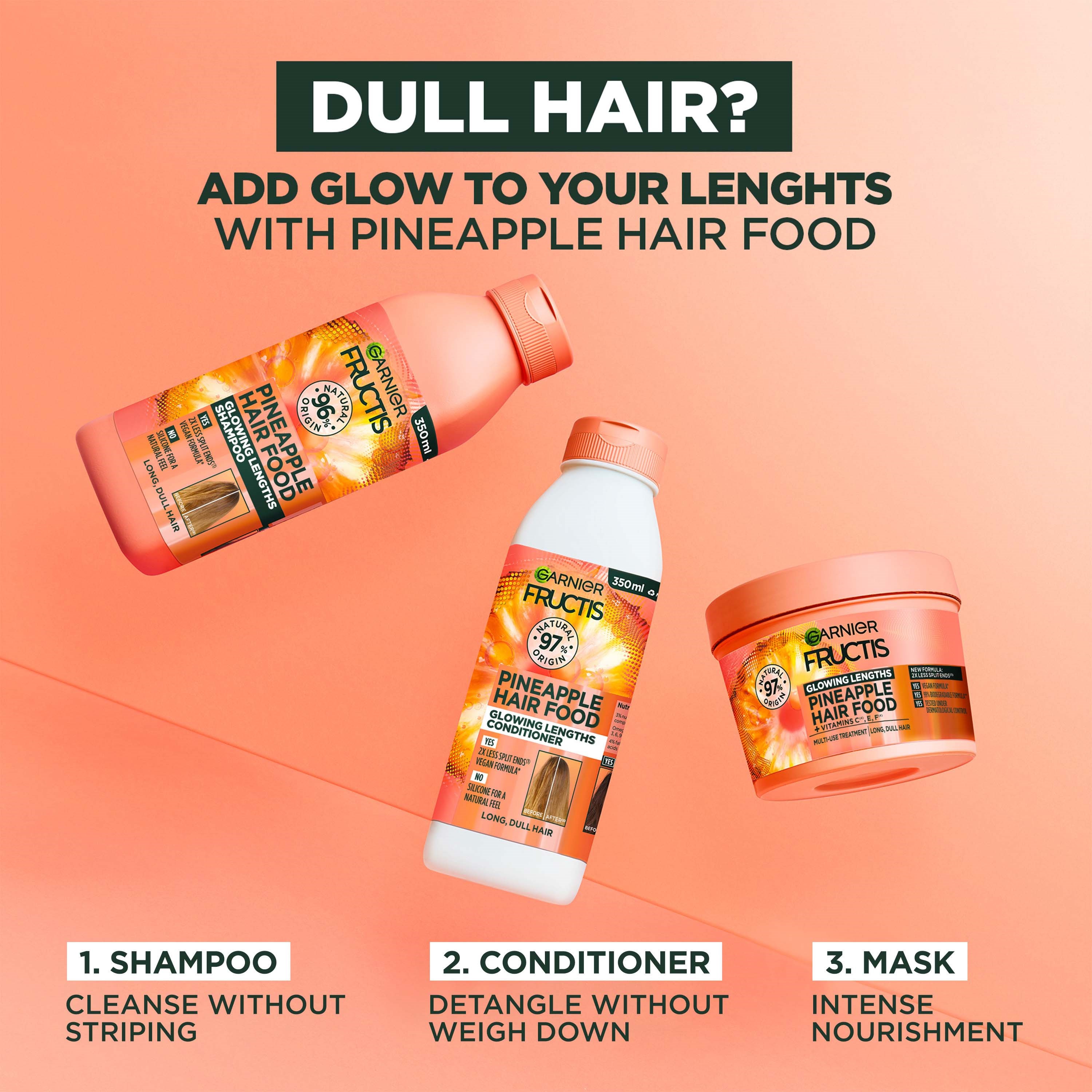 Garnier Pineapple Hair Food Glowing Lengths Conditioner 350 ml (obrázok 5)