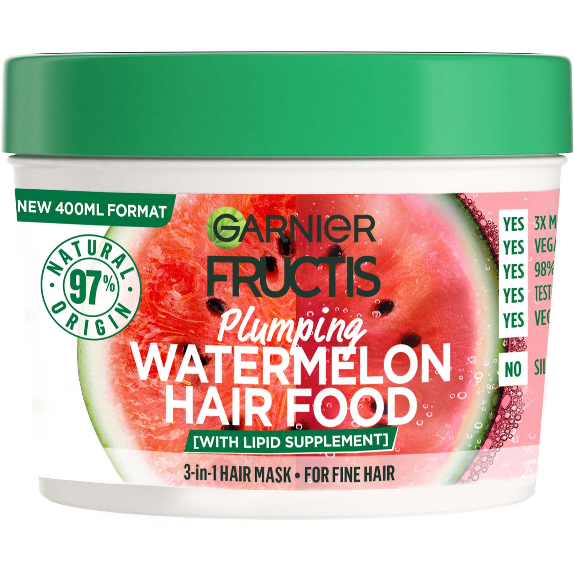 Läs mer om Garnier Fructis Watermelon Hair Food 400 ml
