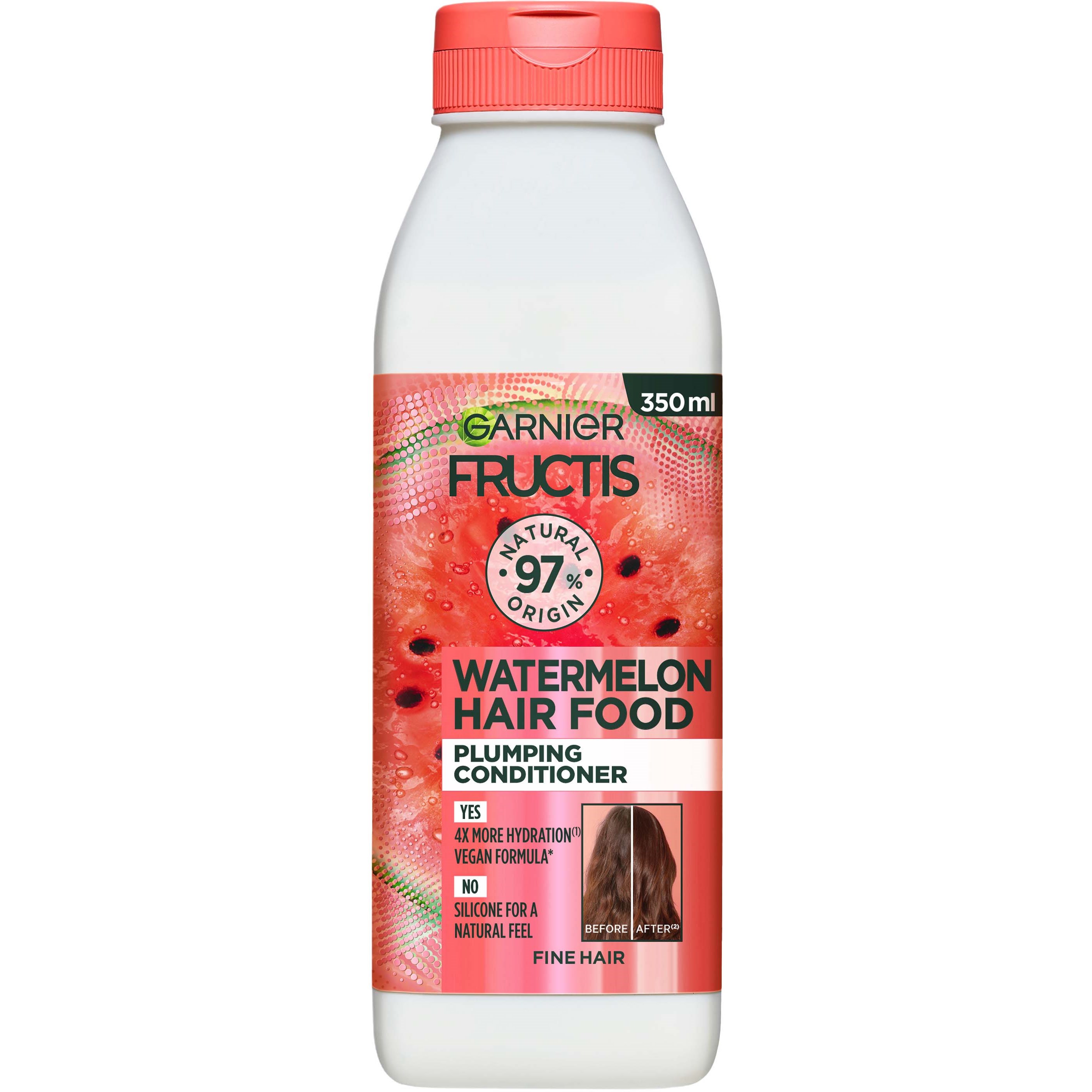 Läs mer om Garnier Fructis Watermelon Hair Food Plumping Conditioner 350 ml