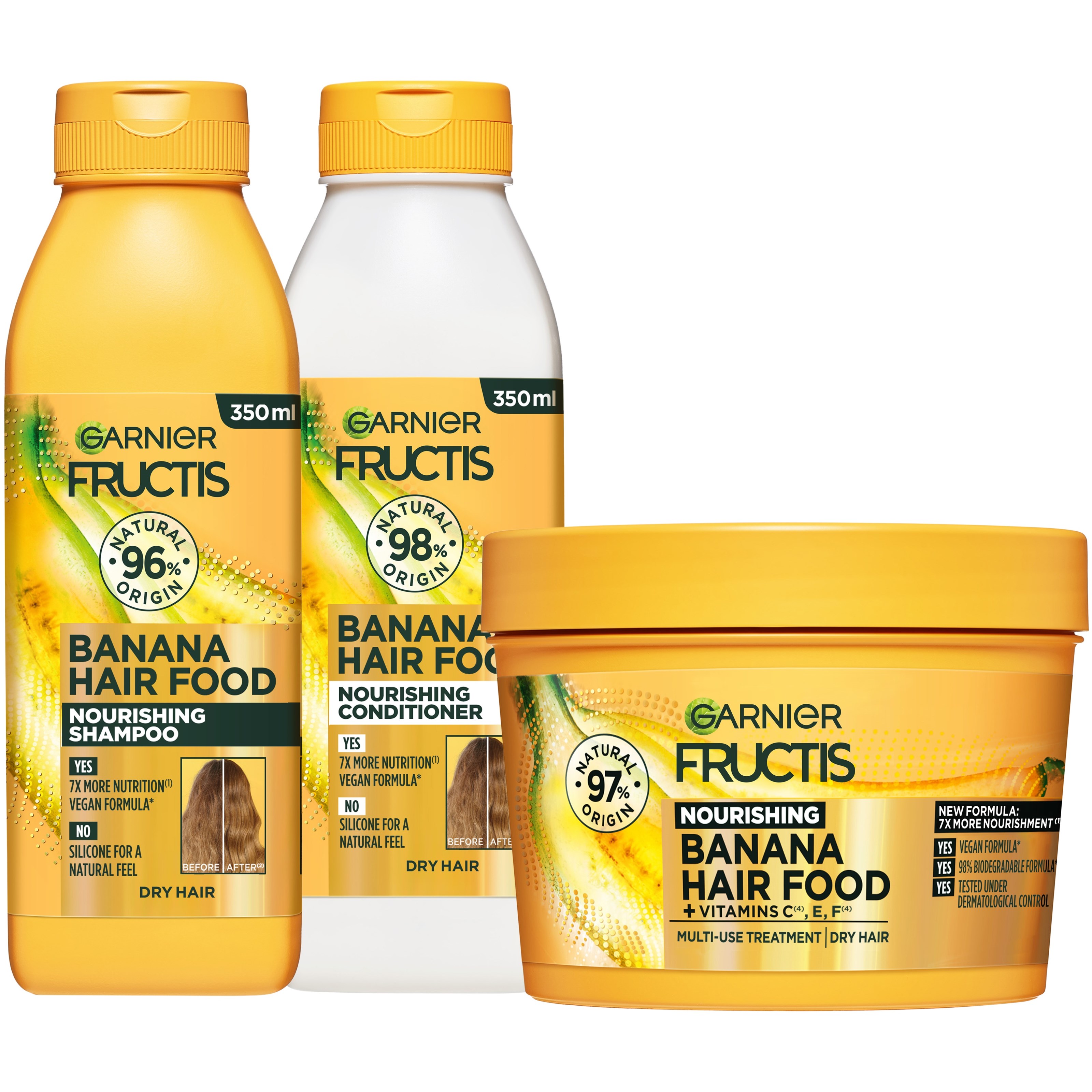 Bilde av Garnier Fructis Hair Food Banana Trio Kit - Shampoo + Conditioner + Ma