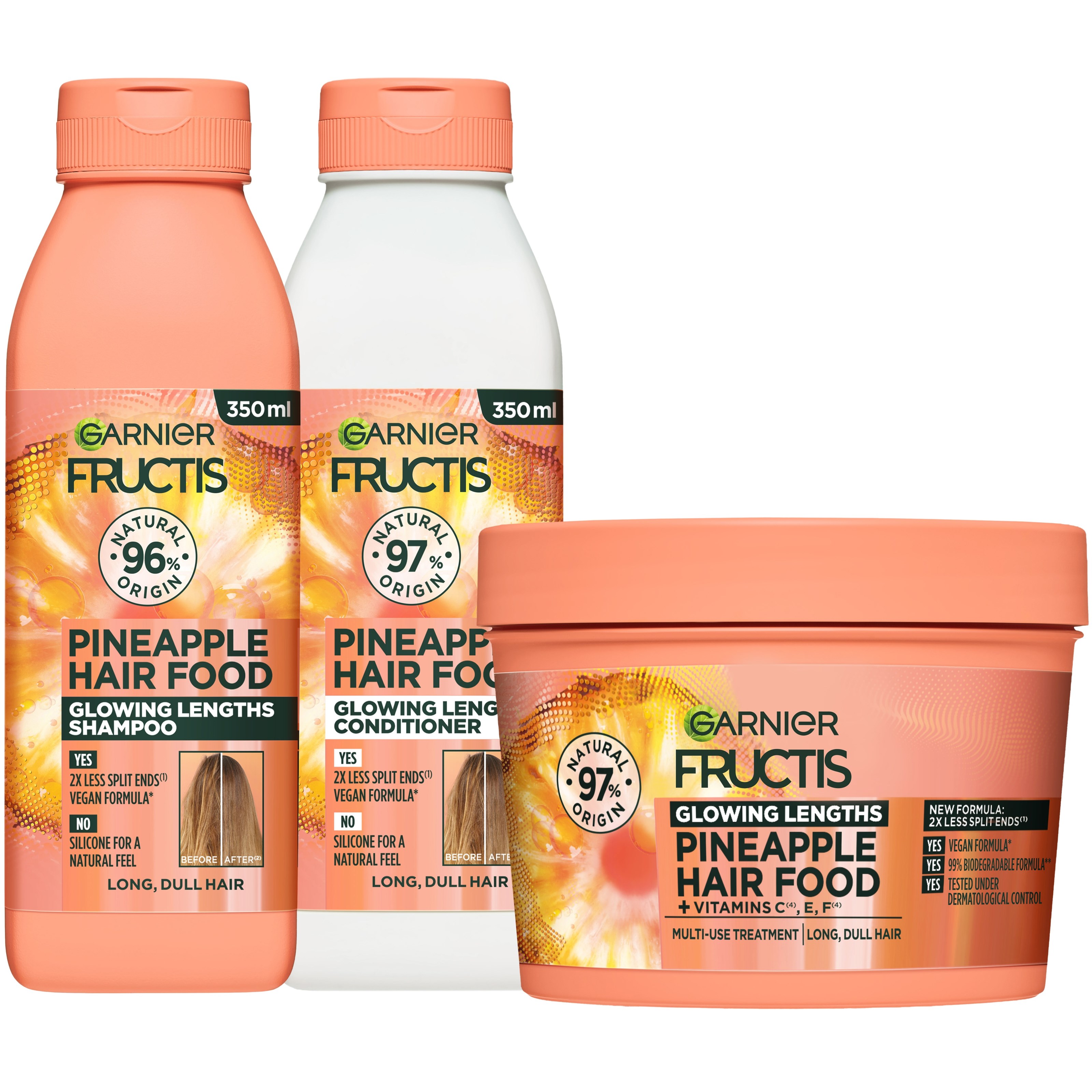 Bilde av Garnier Fructis Hair Food Pineapple Trio Kit - Shampoo + Conditioner +