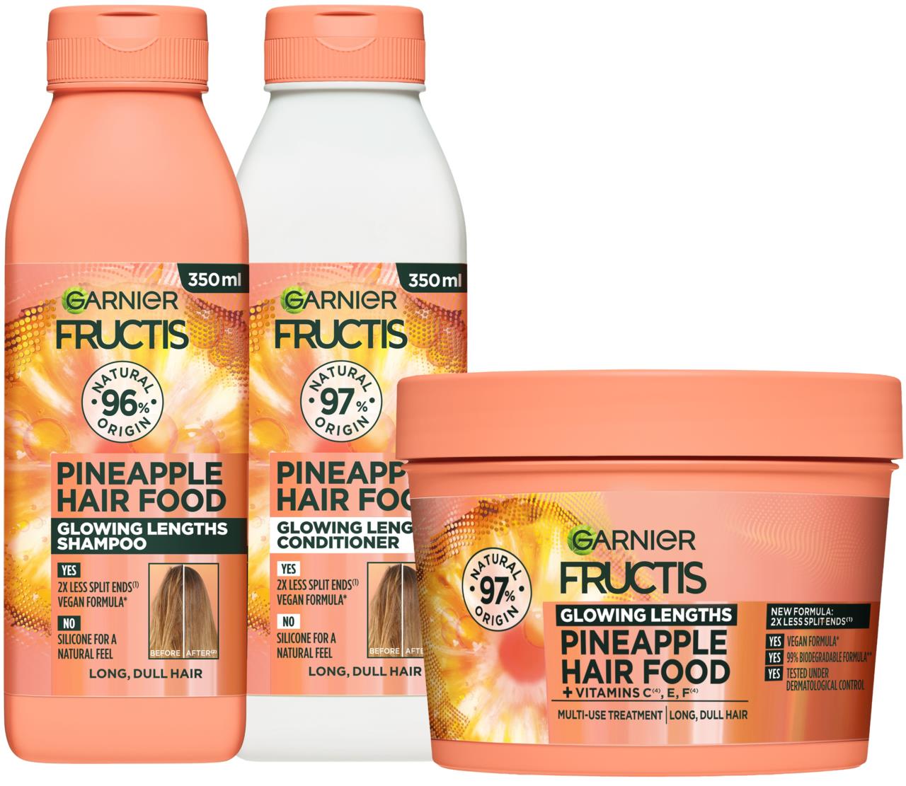 Garnier Fructis Hair Food Pineapple Trio Kit - Shampoo + Conditioner ...