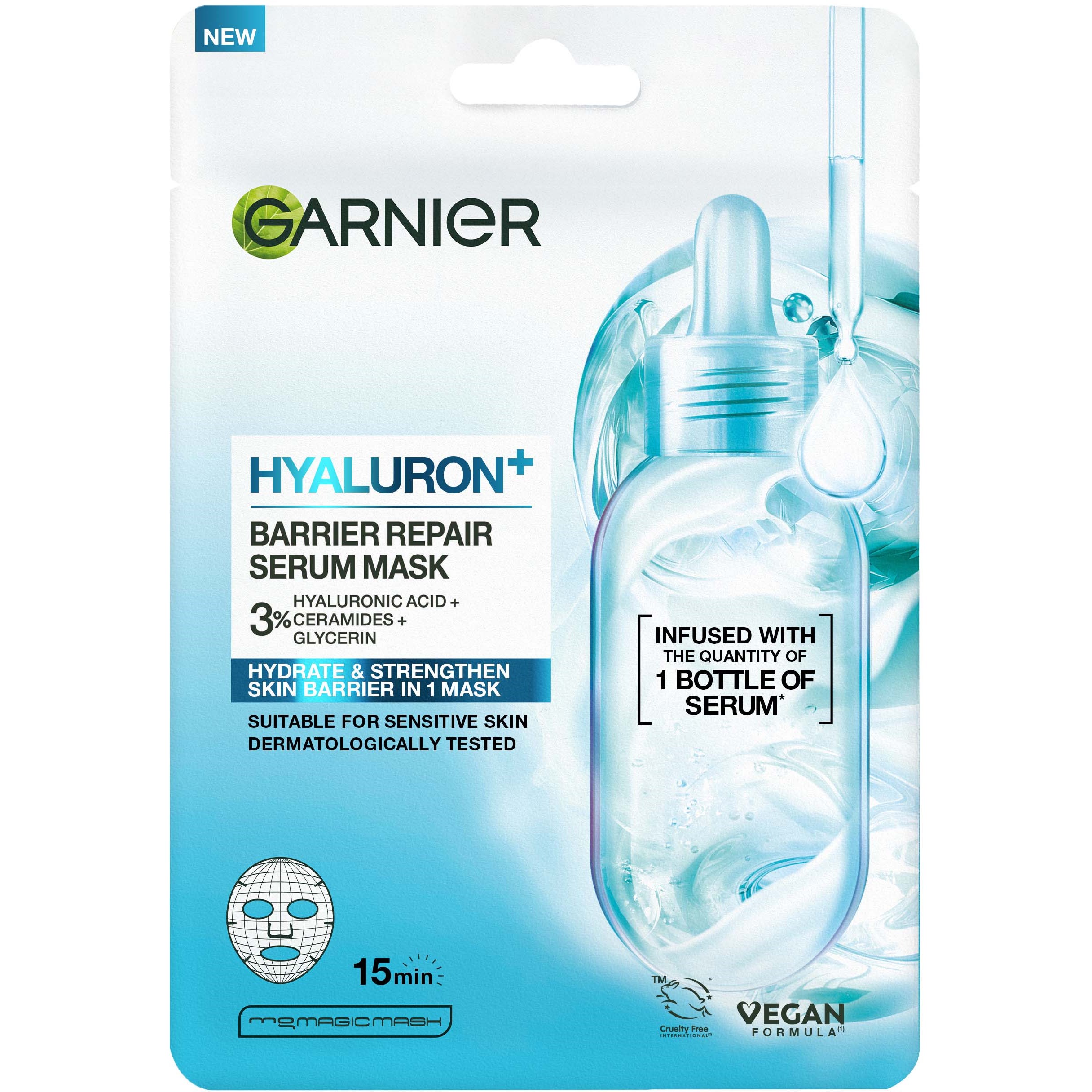 Garnier Hyaluron+ Barrier Repair Sheet Mask For Sensitive Skin 28 billede