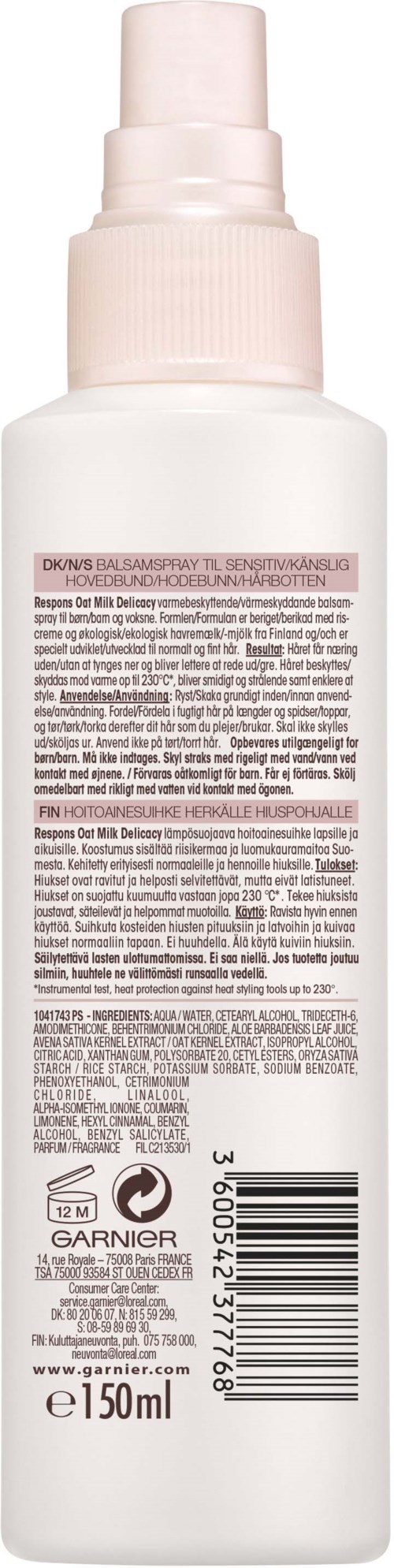 Garnier Respons  Kids Detangling Milk Spray Oat Milk Delicacy 150 ml