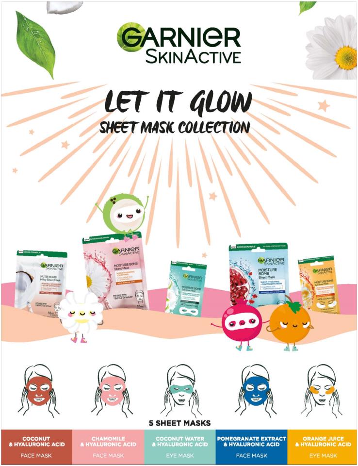 Garnier Let It Glow Sheet Mask Collection