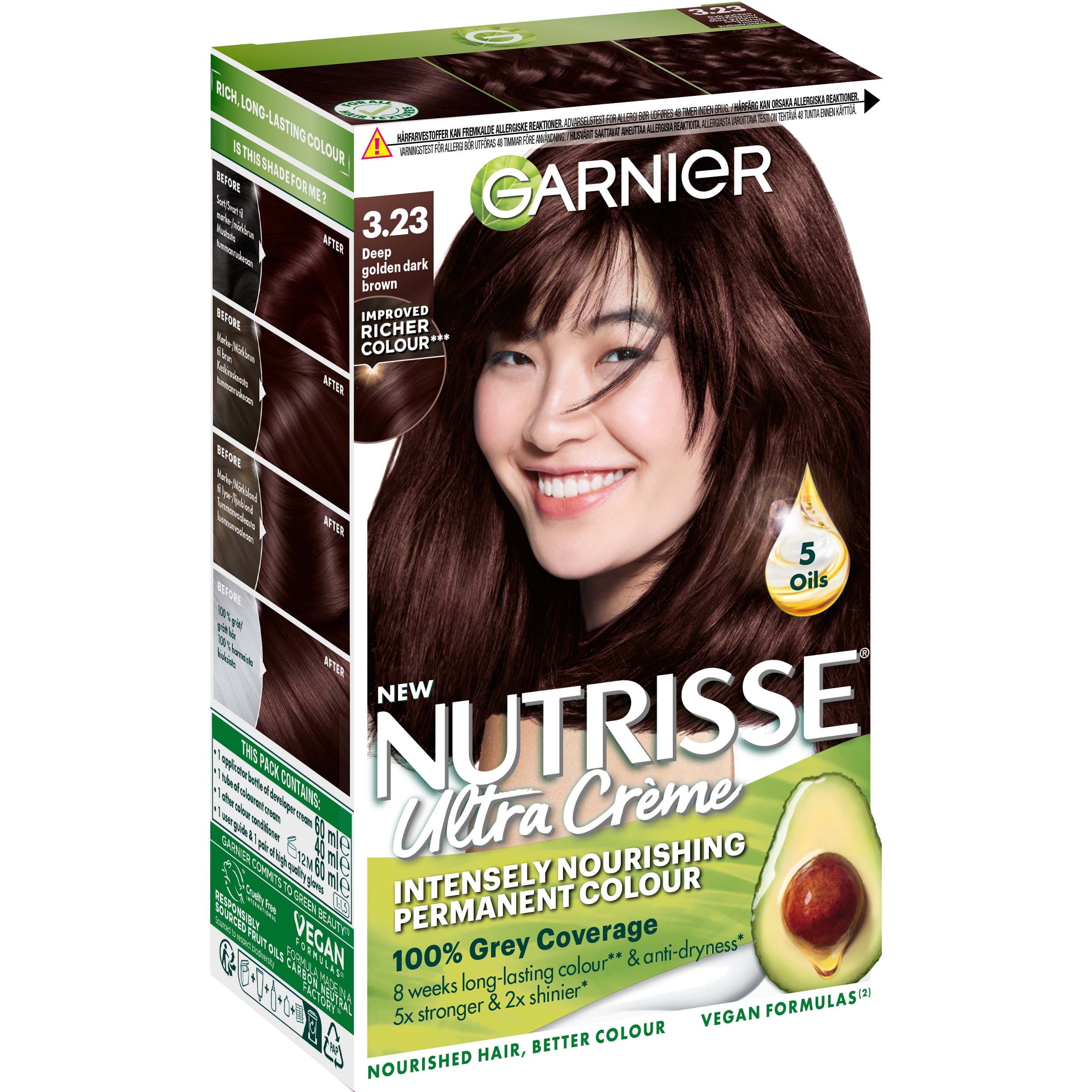 Läs mer om Garnier Nutrisse Cream 3.23 Brun F.Dore Irise