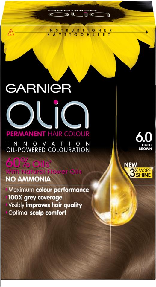 Garnier Olia -hiusväri 6.0 Vaaleanruskea