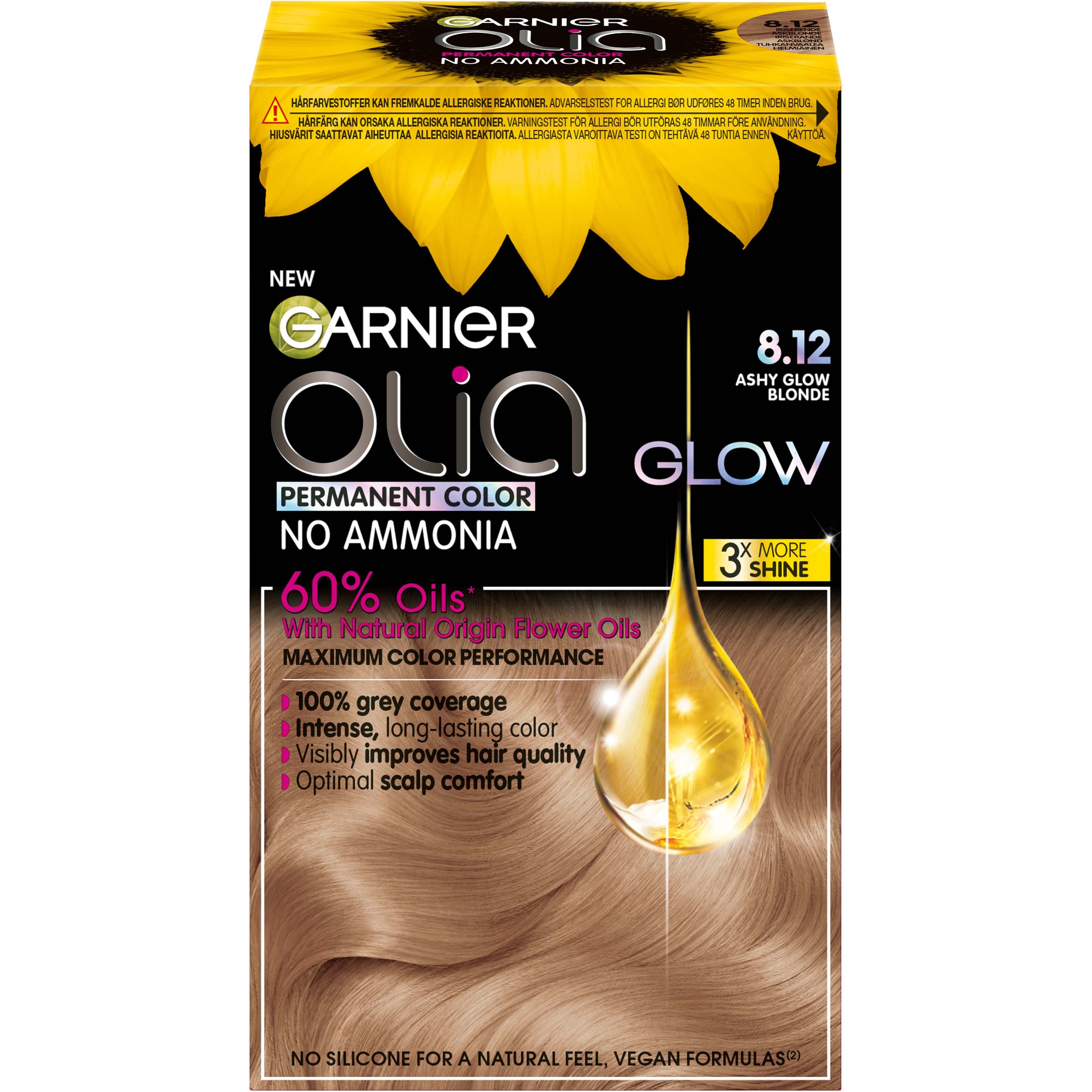 Garnier Olia Permanent Color 8.12 Ashy Glow Blonde 1pcs
