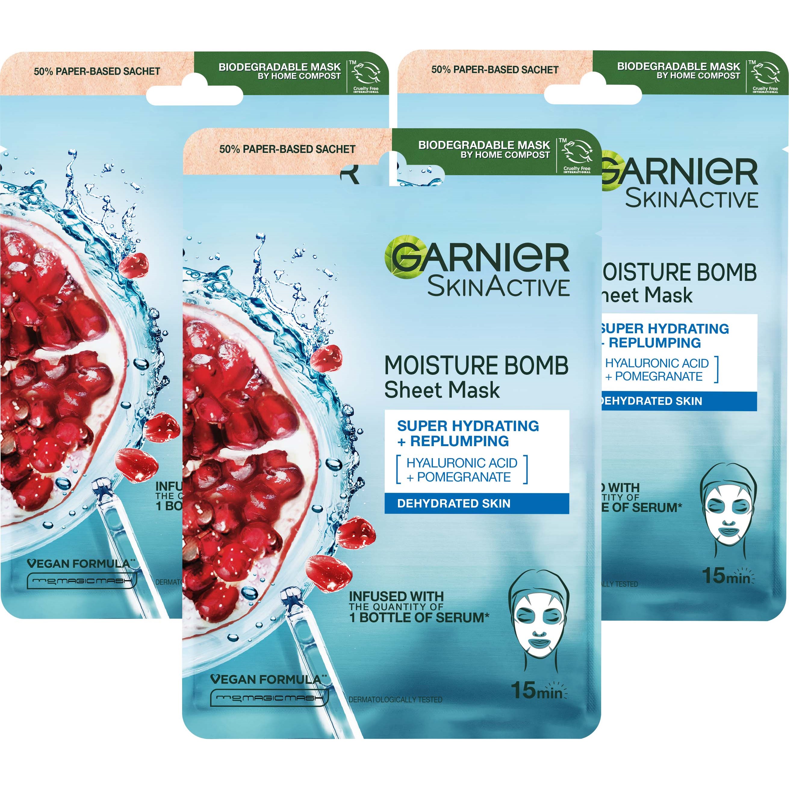 Garnier Pomegranate Sheet Mask Trio