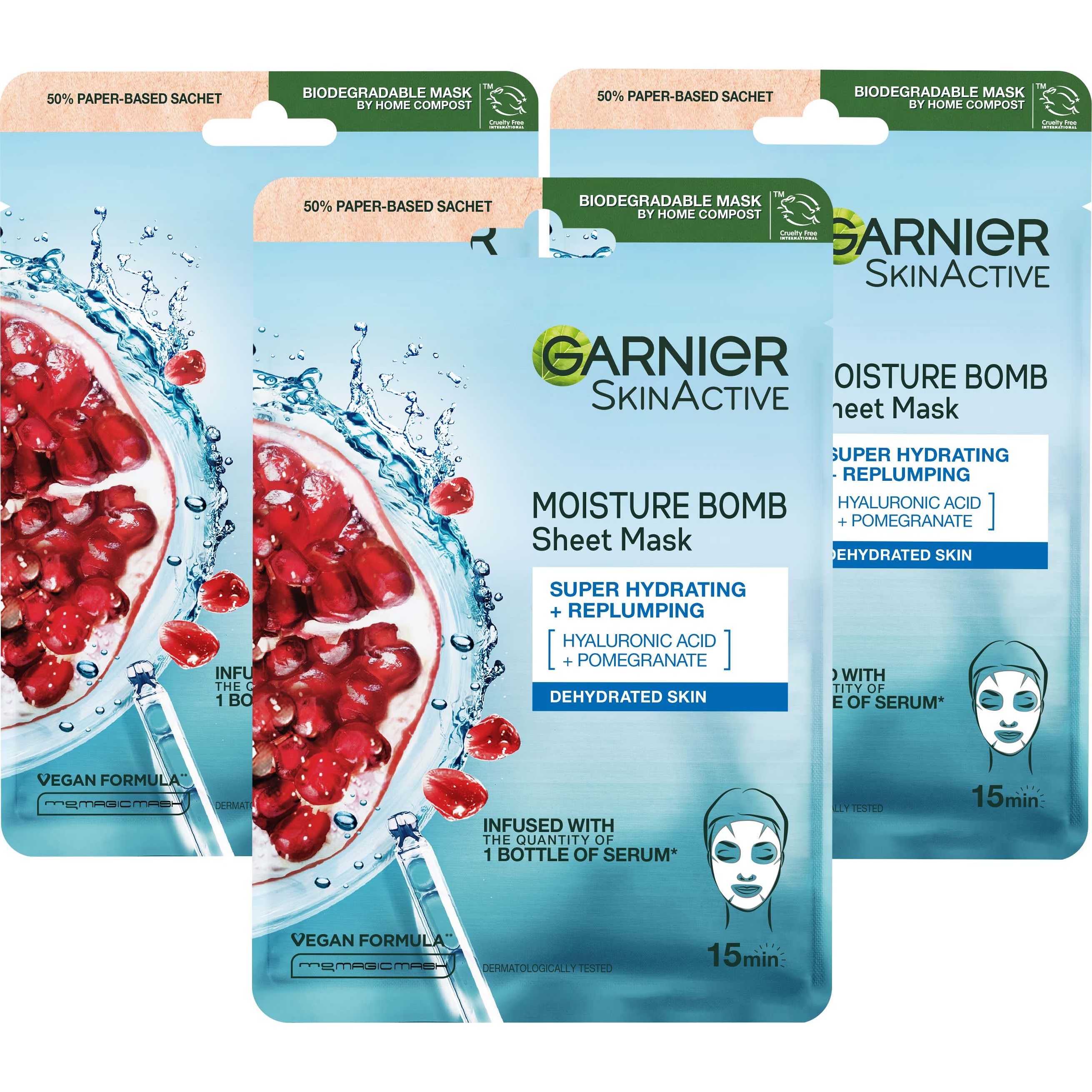 Läs mer om Garnier Pomegranate Sheet Mask Trio