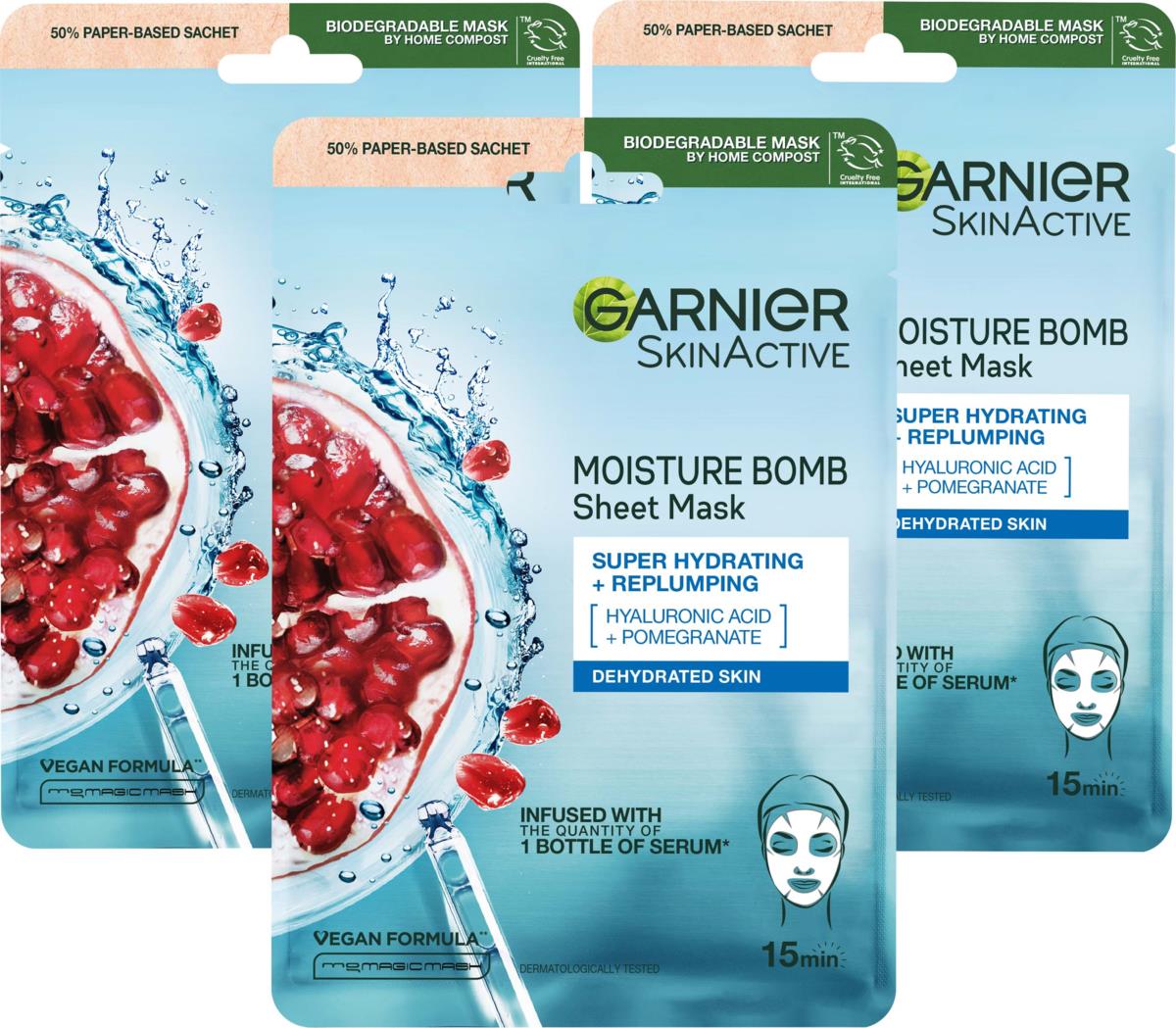 Garnier Pomegranate Sheet Mask Trio | lyko.com