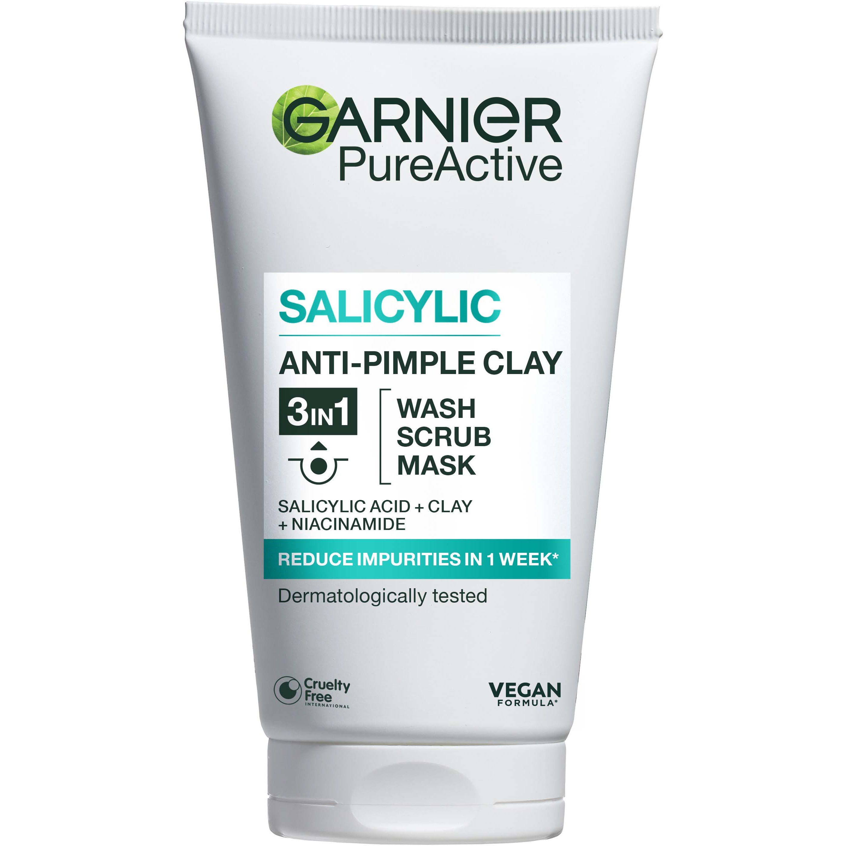 Garnier PureActive Salicylic In1 Anti-Pimple Clay Cleanser For Impure Skin 150 ml