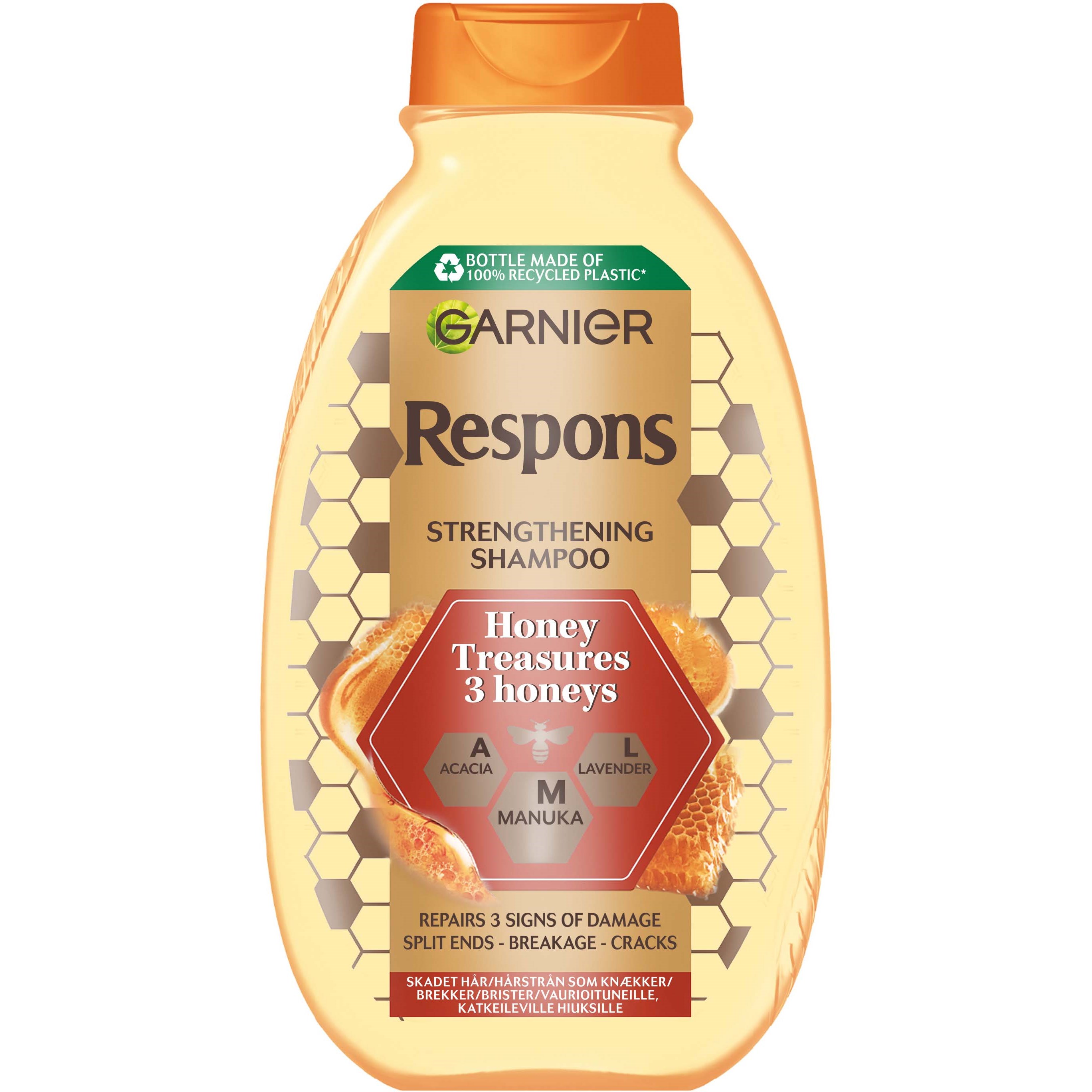 Läs mer om Garnier Respons Honey Treasures 3 honeys Strengthening Shampoo 250 ml
