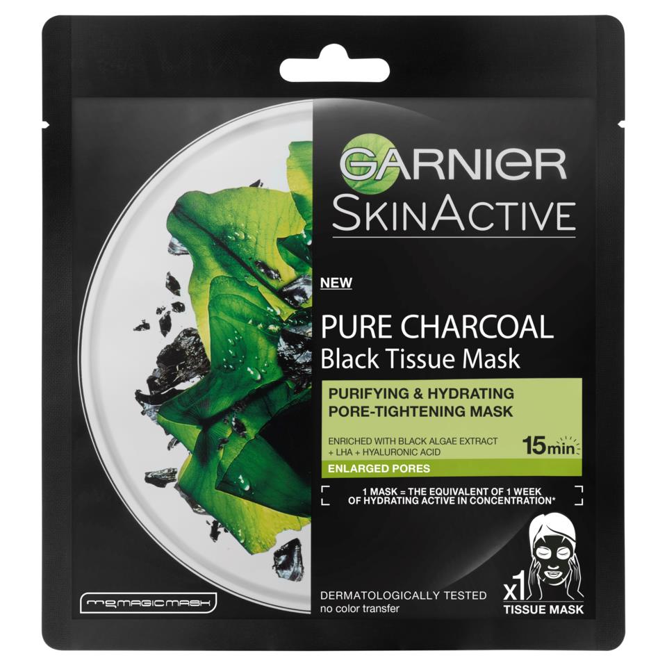 Garnier Skin Active Black Charcoal Tissue Mask Black Algae