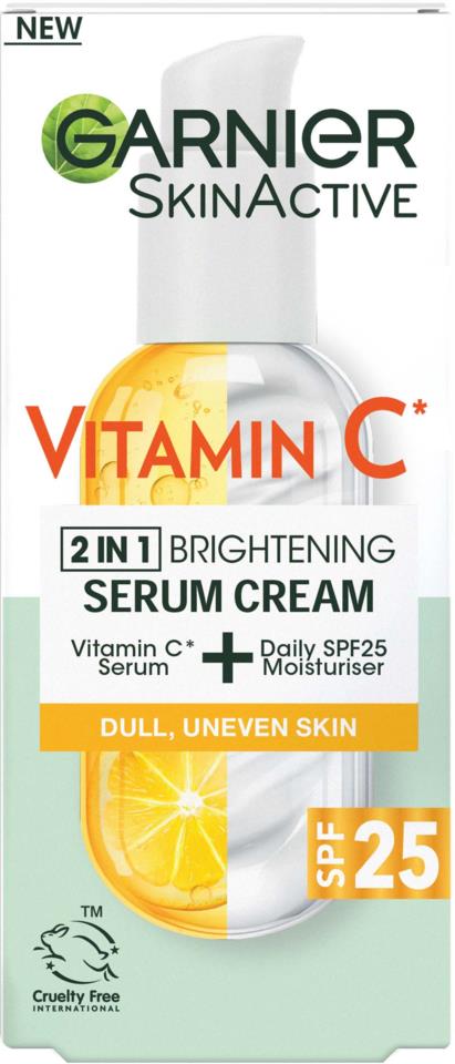 Garnier Skin Active Brightening Serum Cream 2 In 1 Vitamin C  50 ml
