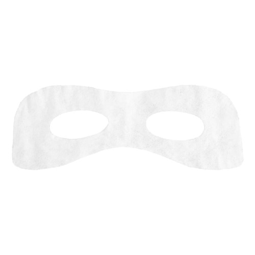 En hvit ansiktsmaske laget av papir eller stoff, med to hull for øynene, formet som en maske.