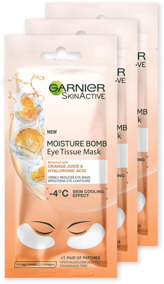 Garnier Skin Active Eye Tissue Mask Orange Juice & Hyaluronic Acid Trio