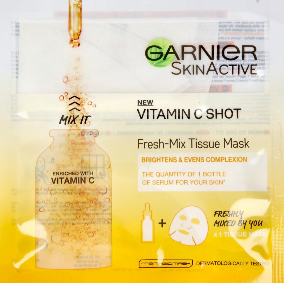 Garnier Skin Active Fresh Mix Tissue Mask Glow Shot With Vitamin C