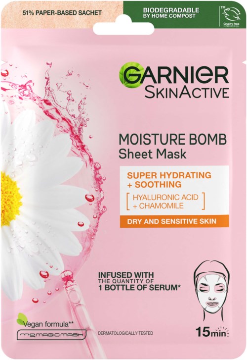 Garnier SkinActive Moisture Bomb Super Hydrating & Soothing Sheet Mask for Sensitive Skin