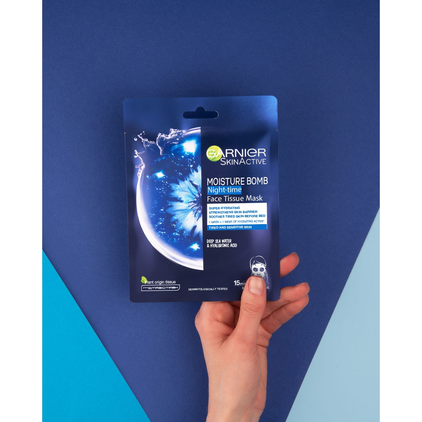 Alternativ bild 1 för Garnier SkinActive Moisture Bomb Night-Time Face Tissue Mask