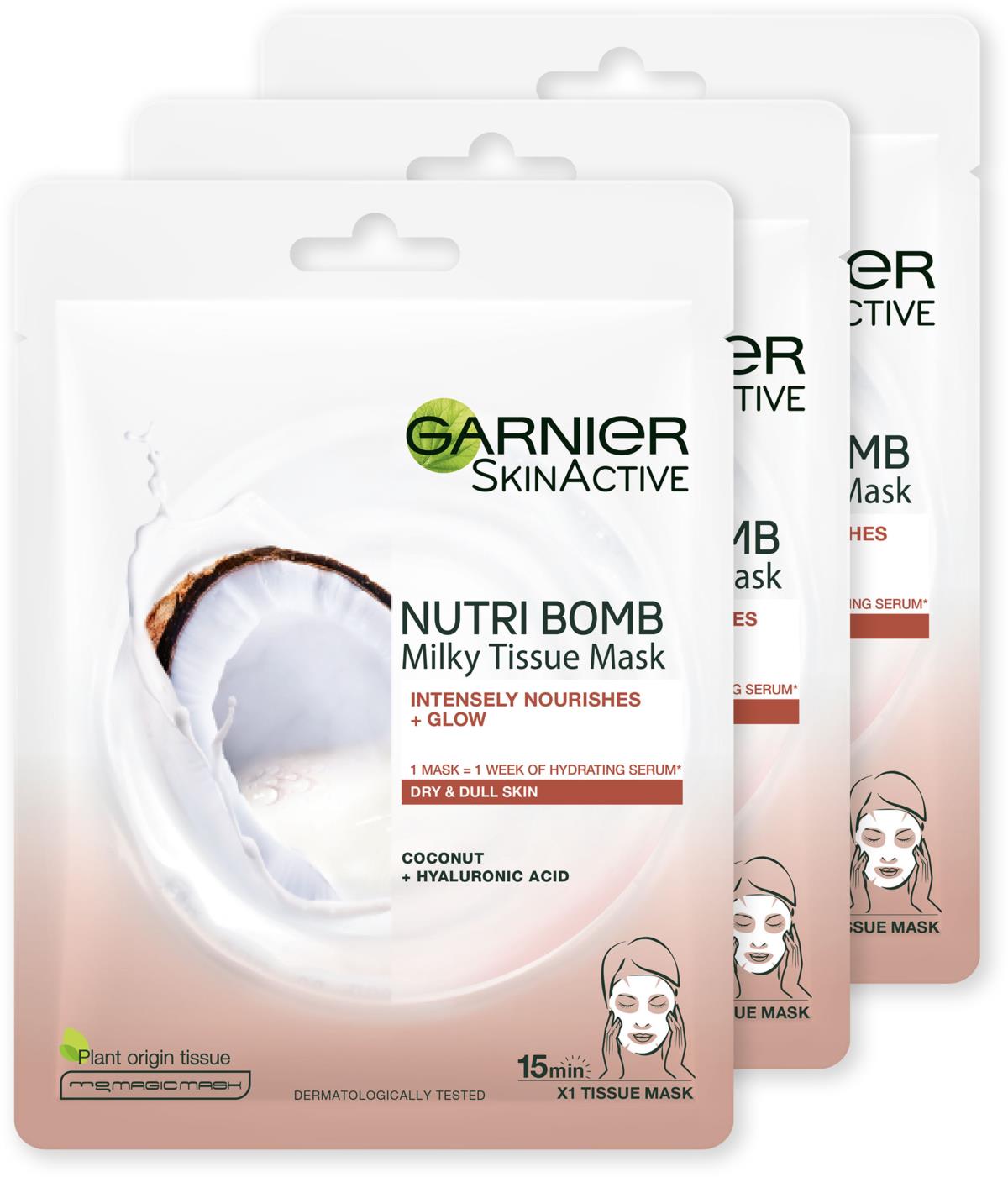 Garnier Skin Active Nutri bomb Tissue Mask Trio | lyko.com