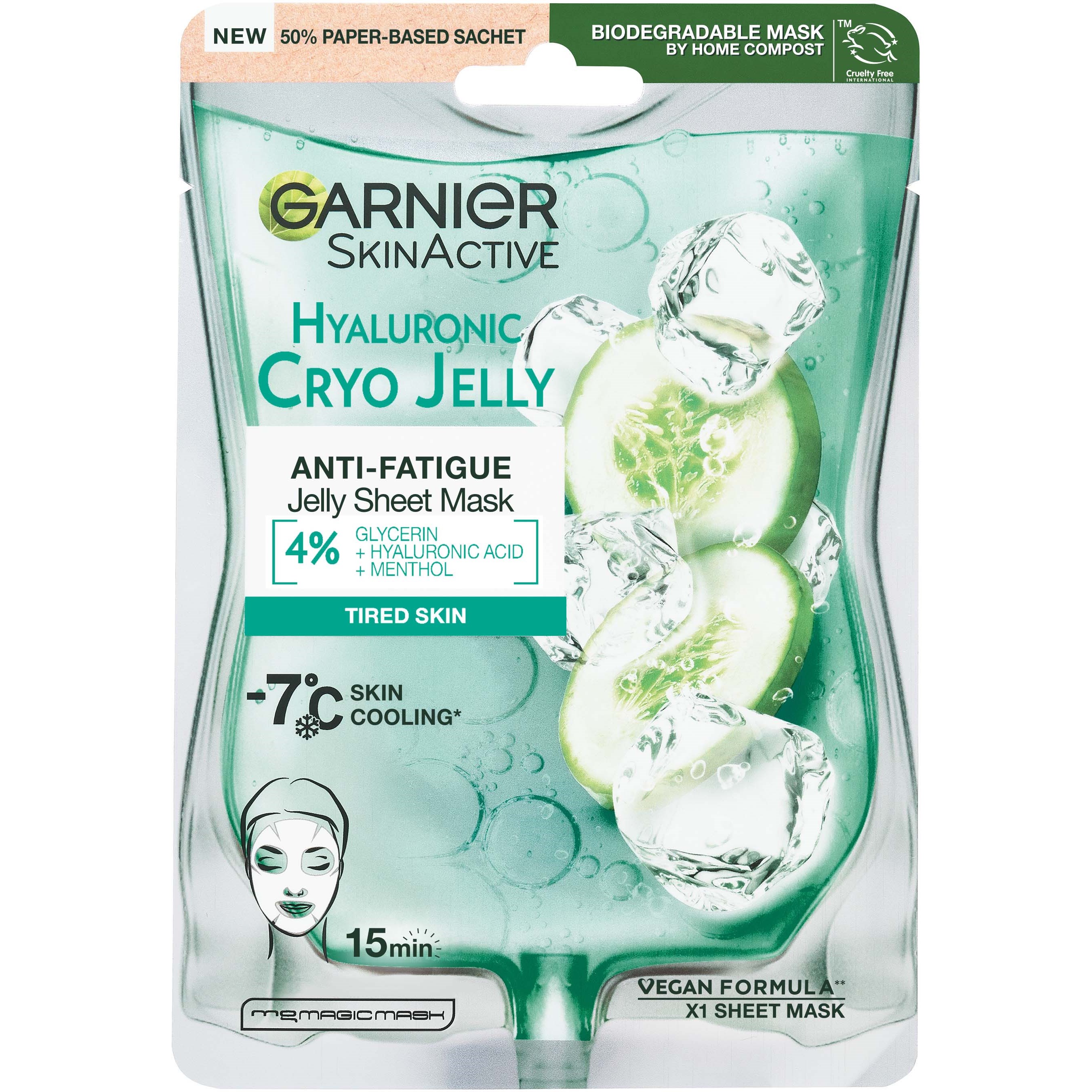 Garnier SkinActive Hyaluronic Cryo Jelly Face Sheet Mask for Ti billede