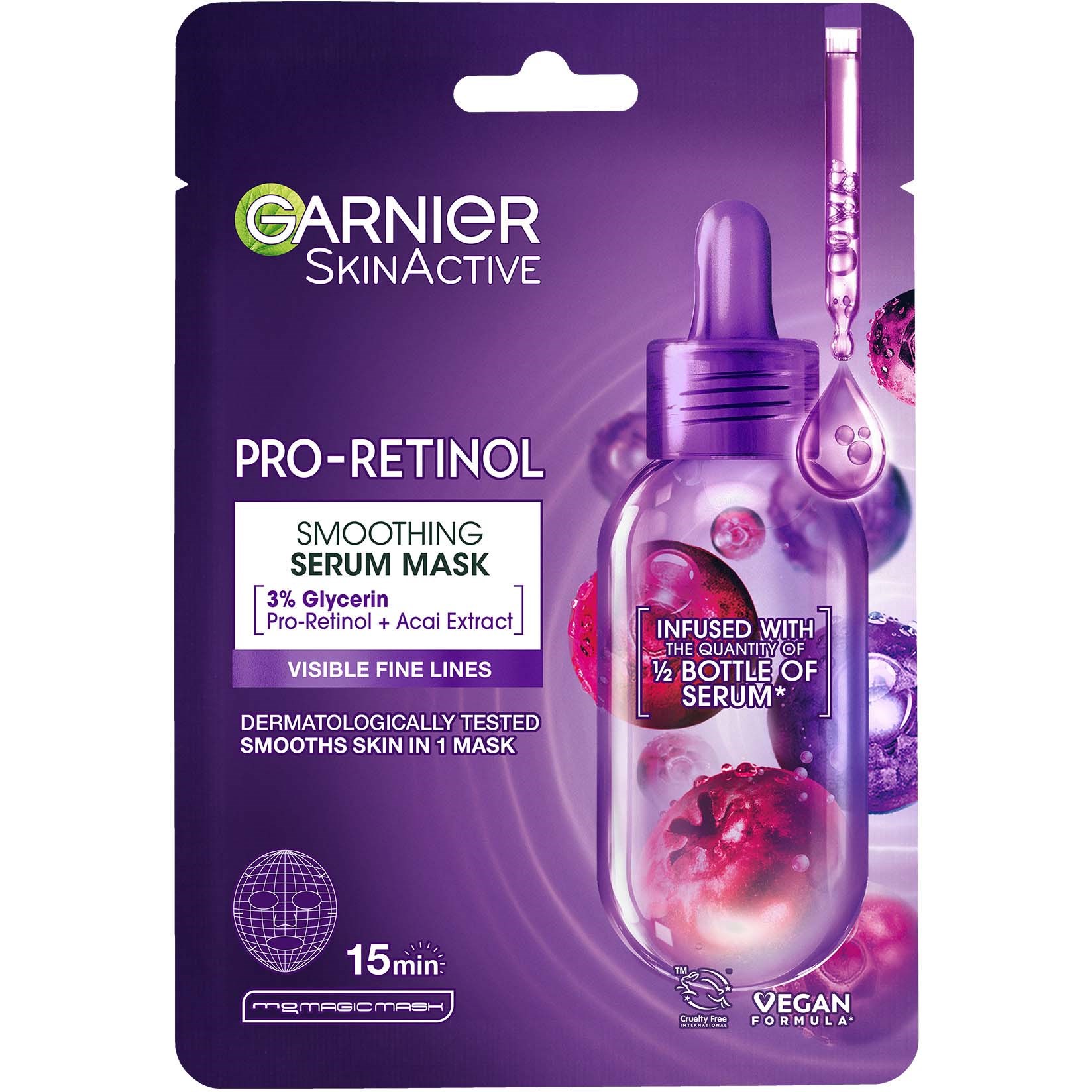 Garnier SkinActive Pro-Retinol Smoothing Serum Sheet Mask For All billede
