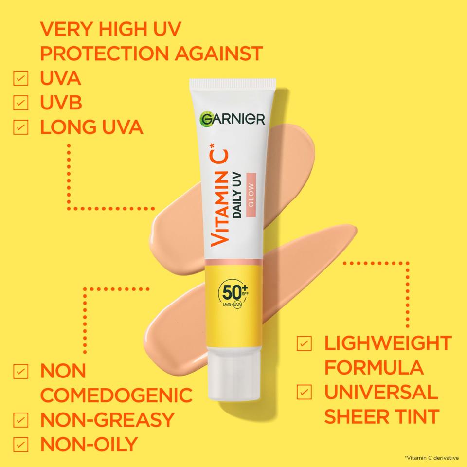 Garnier SkinActive Vitamin C Daily UV Glow-Boosting Fluid Glow SPF50+ 40 ml