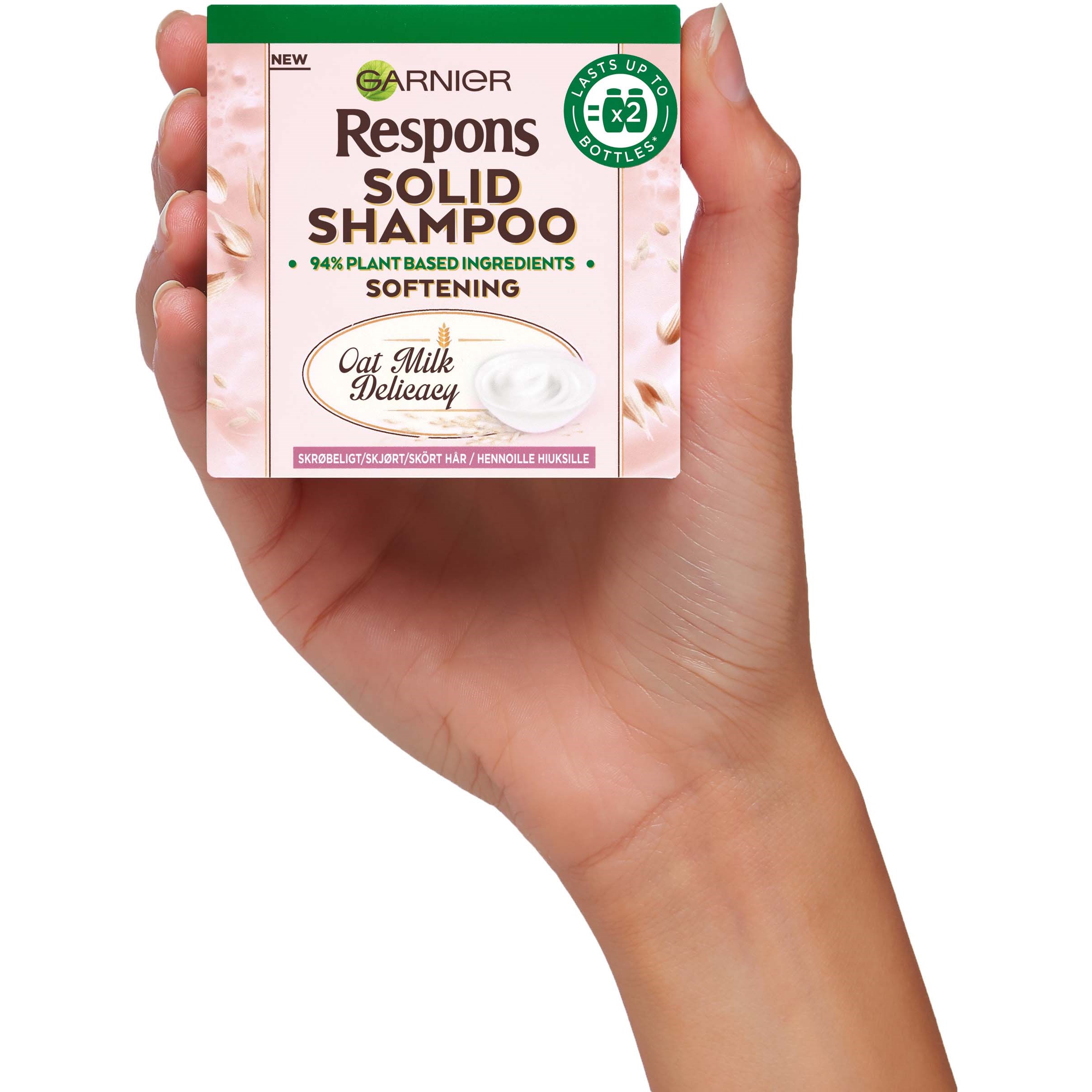 Läs mer om Garnier Respons Solid Shampoo Oat Milk Delicacy 60 g