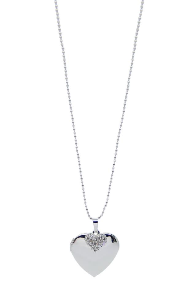 Gemini Smycken Långt halsband med hjärta Silver HL673-20COL0