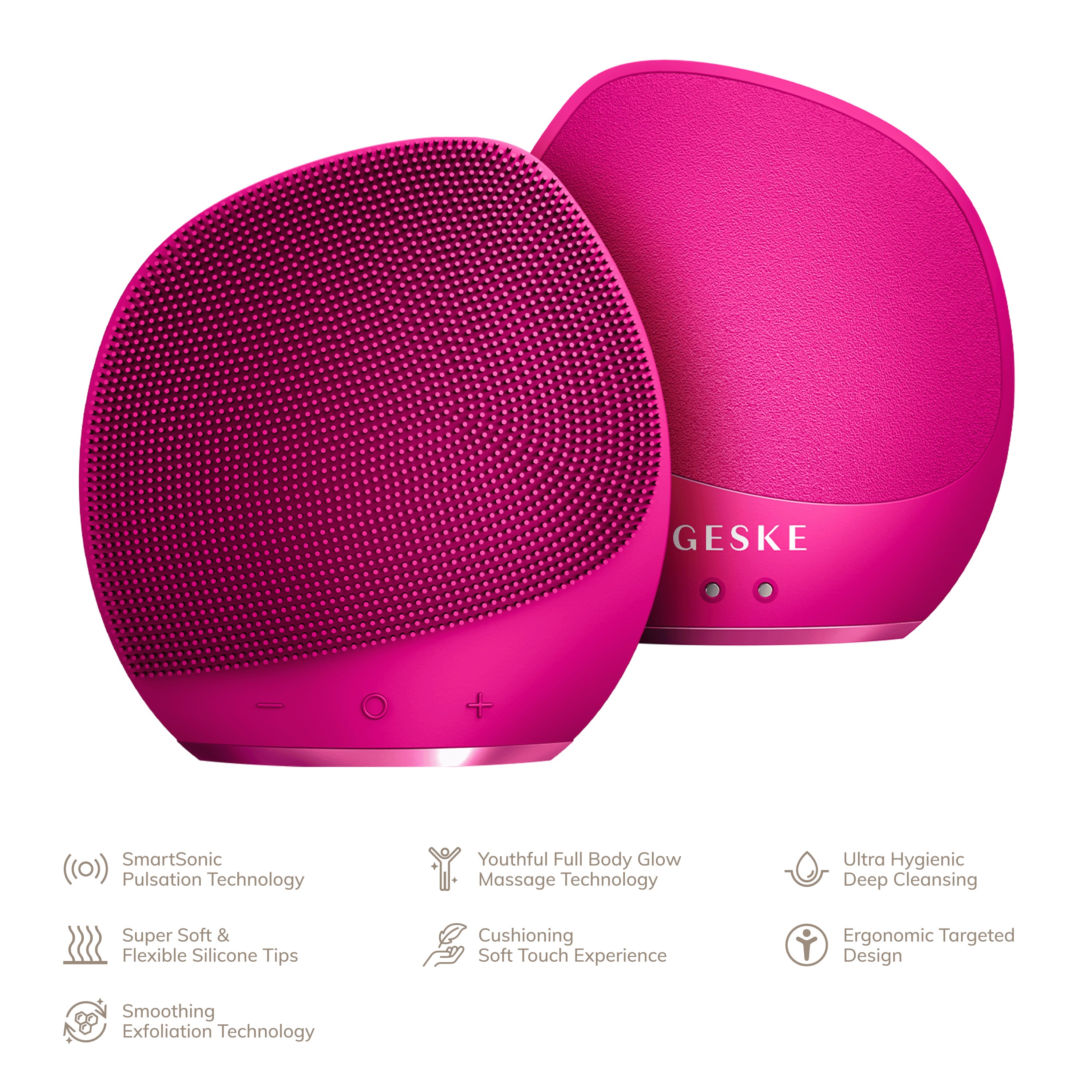 Geske 7 in 1 Sonic Body Brush Magenta (obrázok 5)