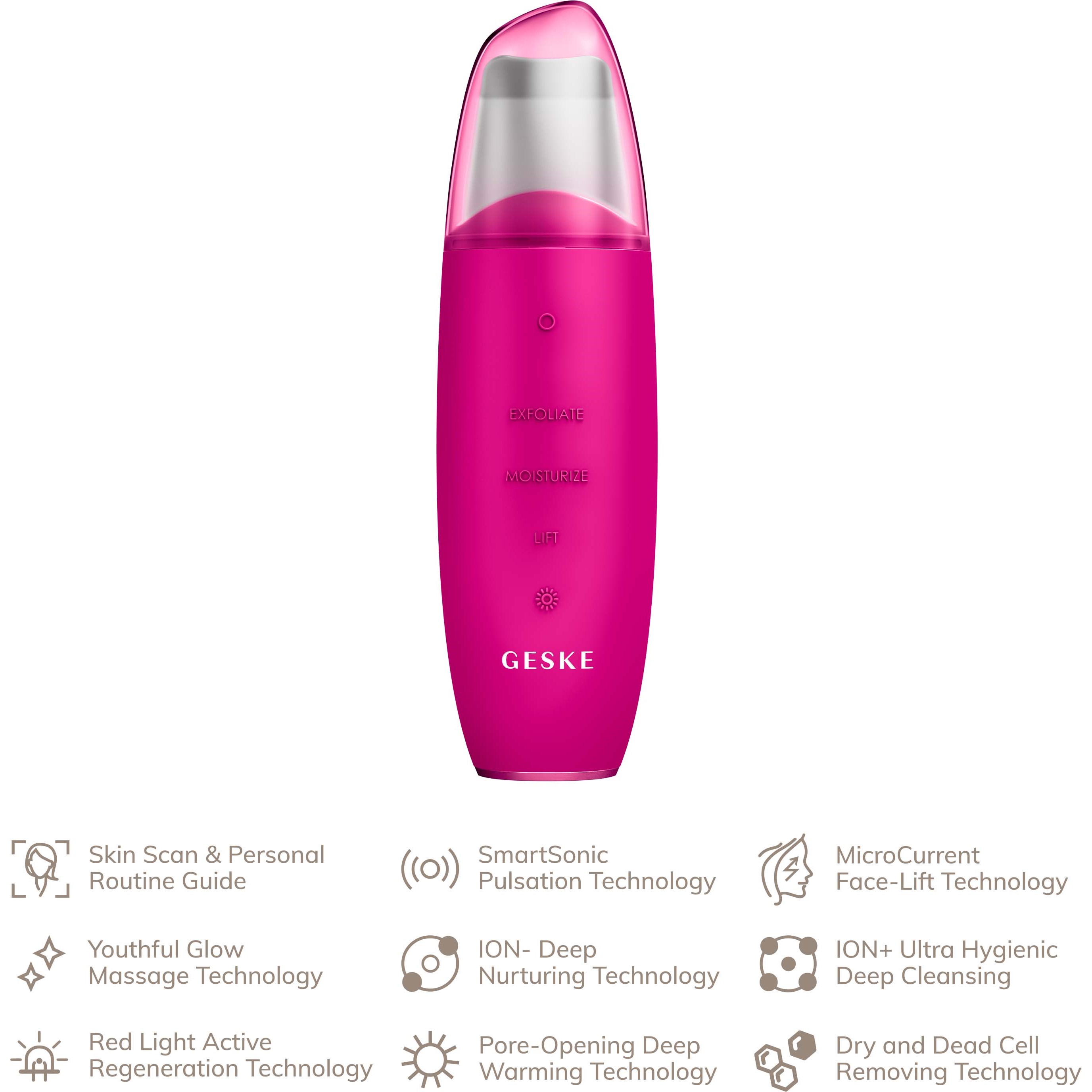 Geske 9 in 1 MicroCurrent Skin Scrubber & Blackhead Remover Magneta (obrázok 5)