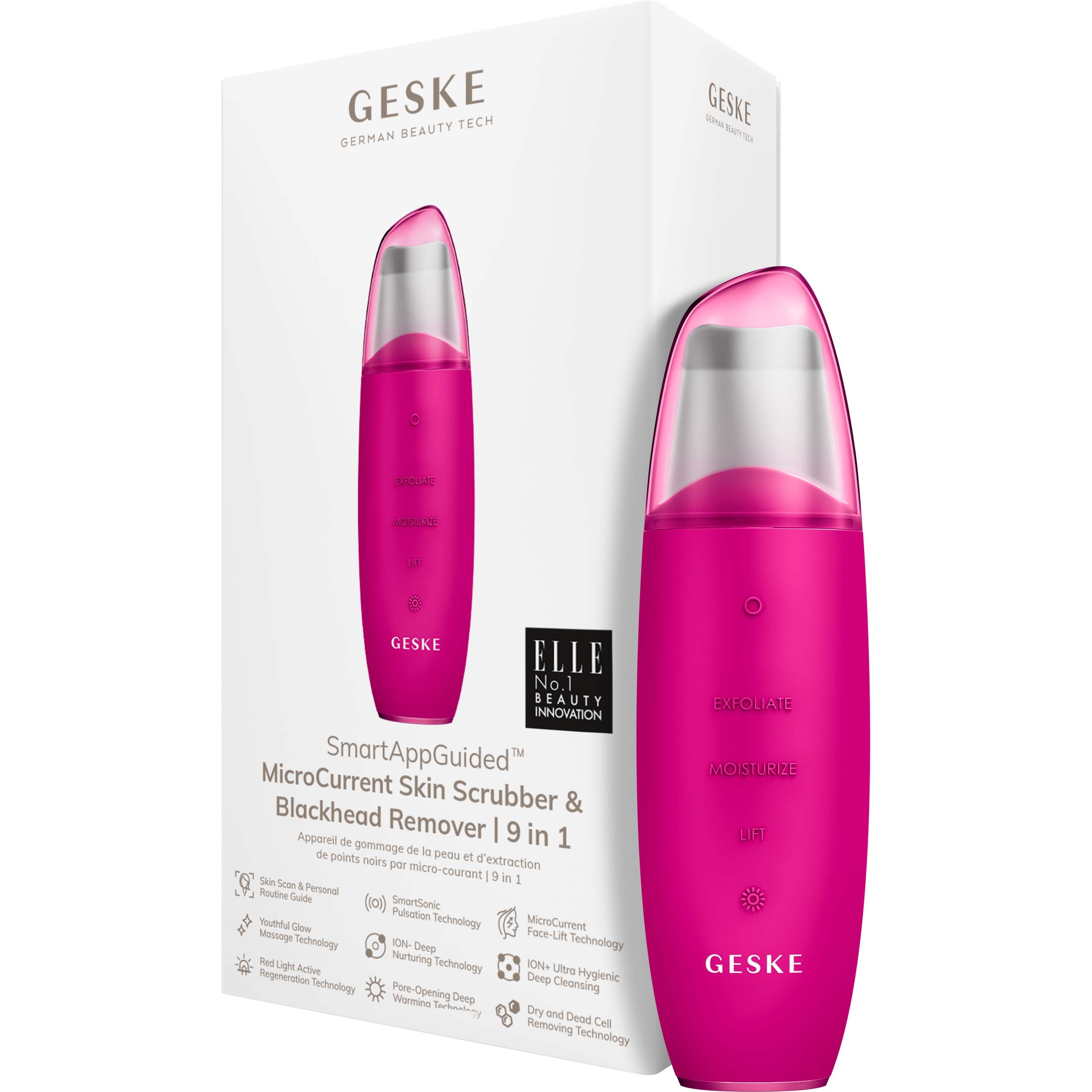 Geske 9 in 1 MicroCurrent Skin Scrubber & Blackhead Remover Magneta (obrázok 8)
