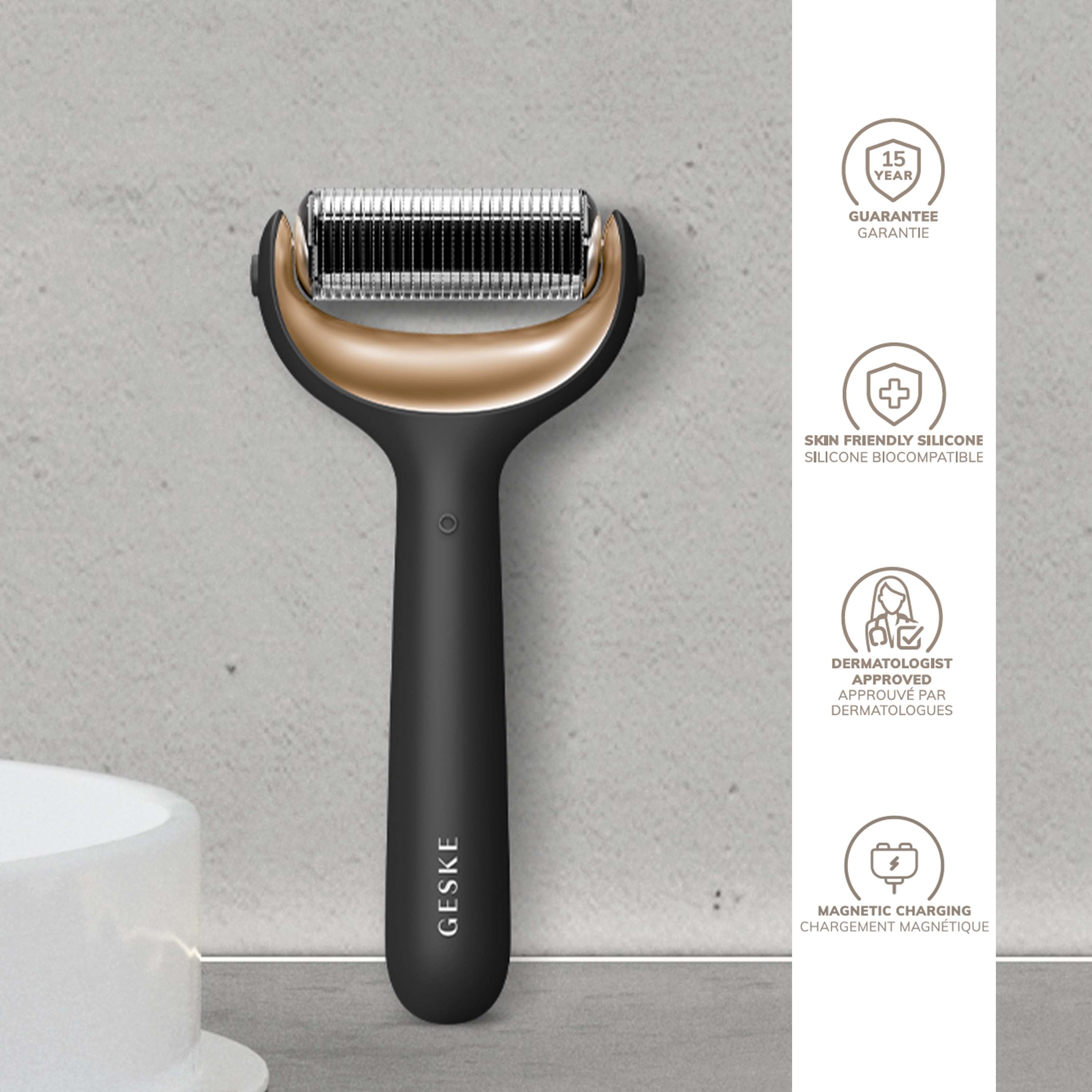 Geske MicroNeedle Face & Body Roller | 9 in 1 Gray (obrázok 4)