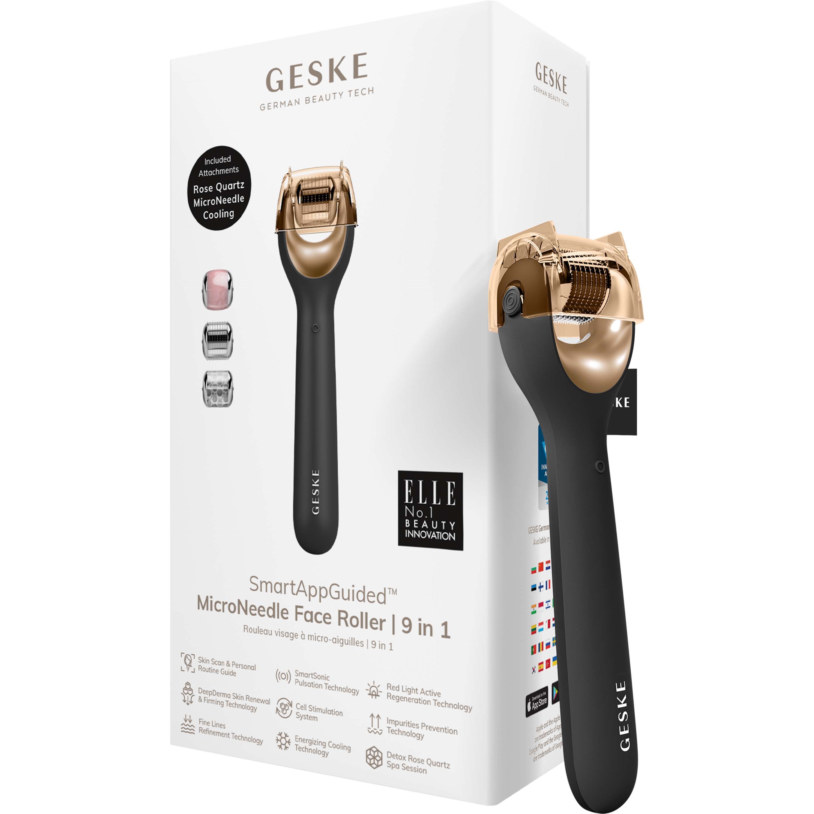Geske MicroNeedle Face Roller | 9 in 1 Gray (obrázok 8)