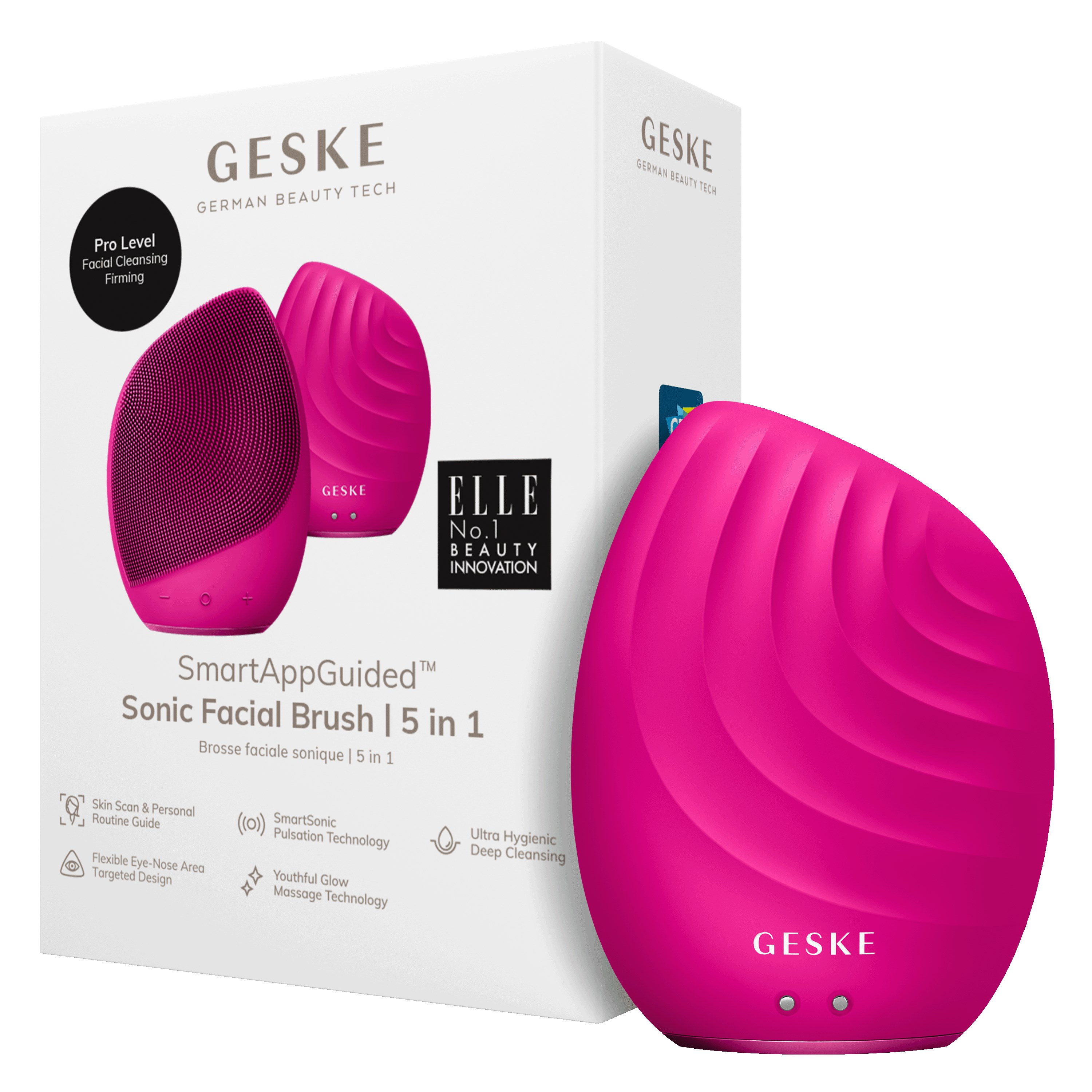 Geske 5 in 1 Sonic Facial Brush Magneta (obrázok 8)