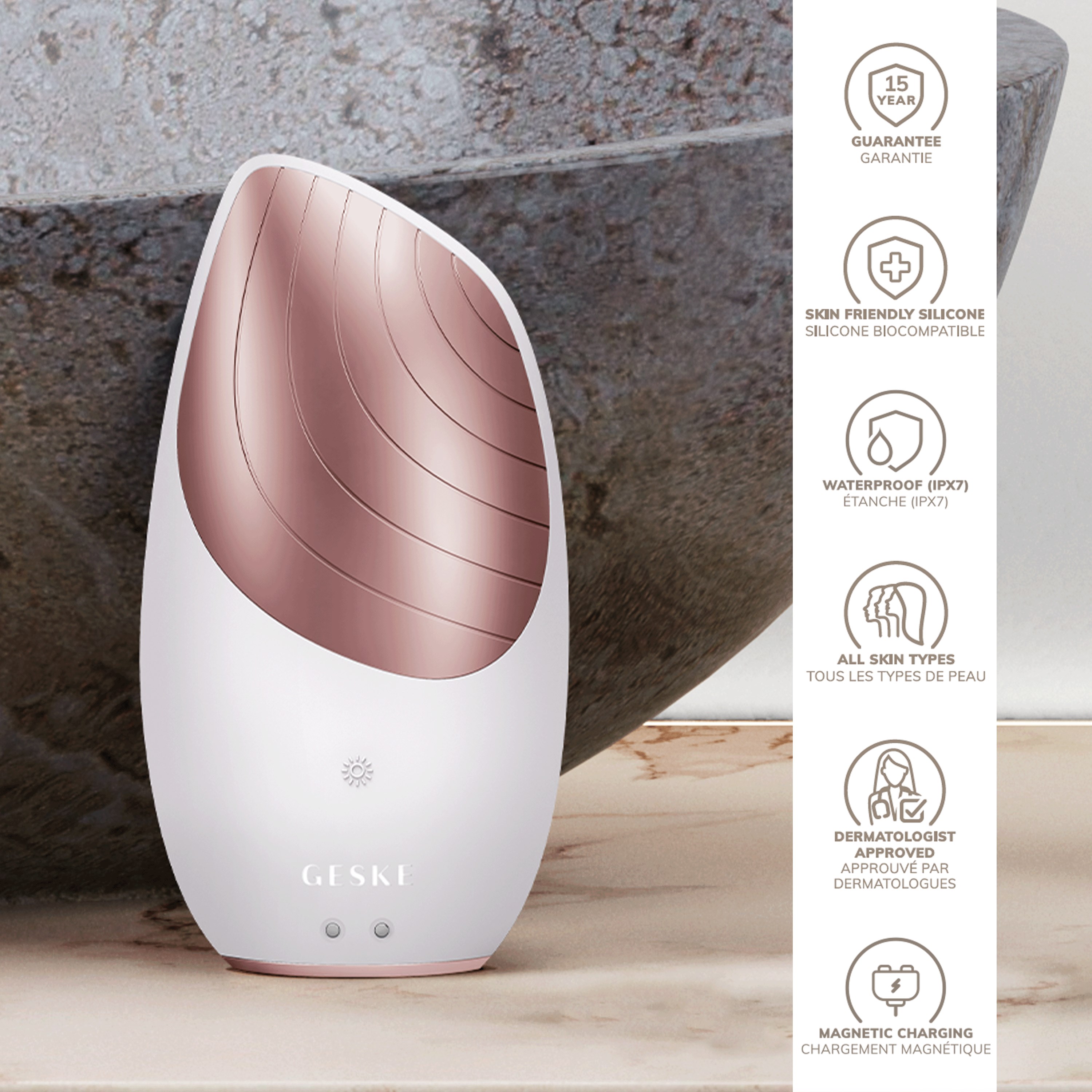 Geske 6 in 1 Sonic Thermo Facial Brush Starlight (obrázok 3)