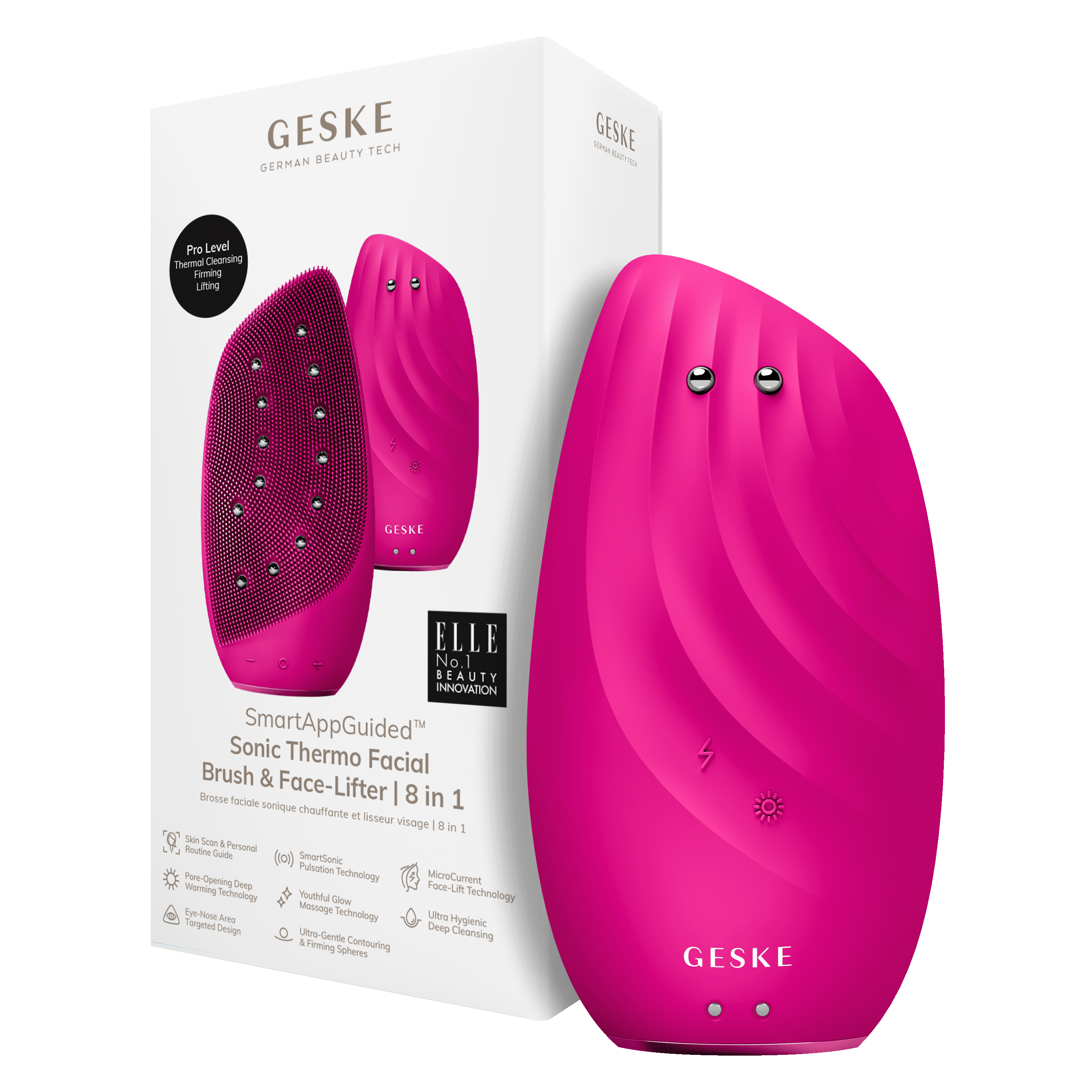 Geske 8 in 1 Sonic Thermo Facial Brush & Face-Lifter Magnenta (obrázok 8)