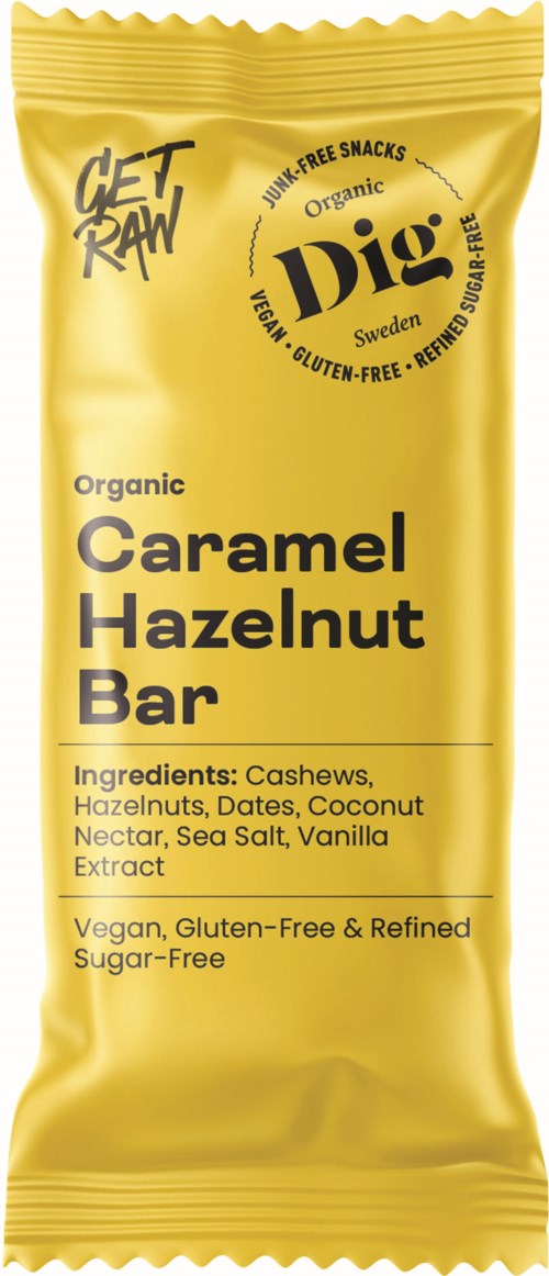 Dig GET RAW Organic Caramel Hazelnut Bar 42 g