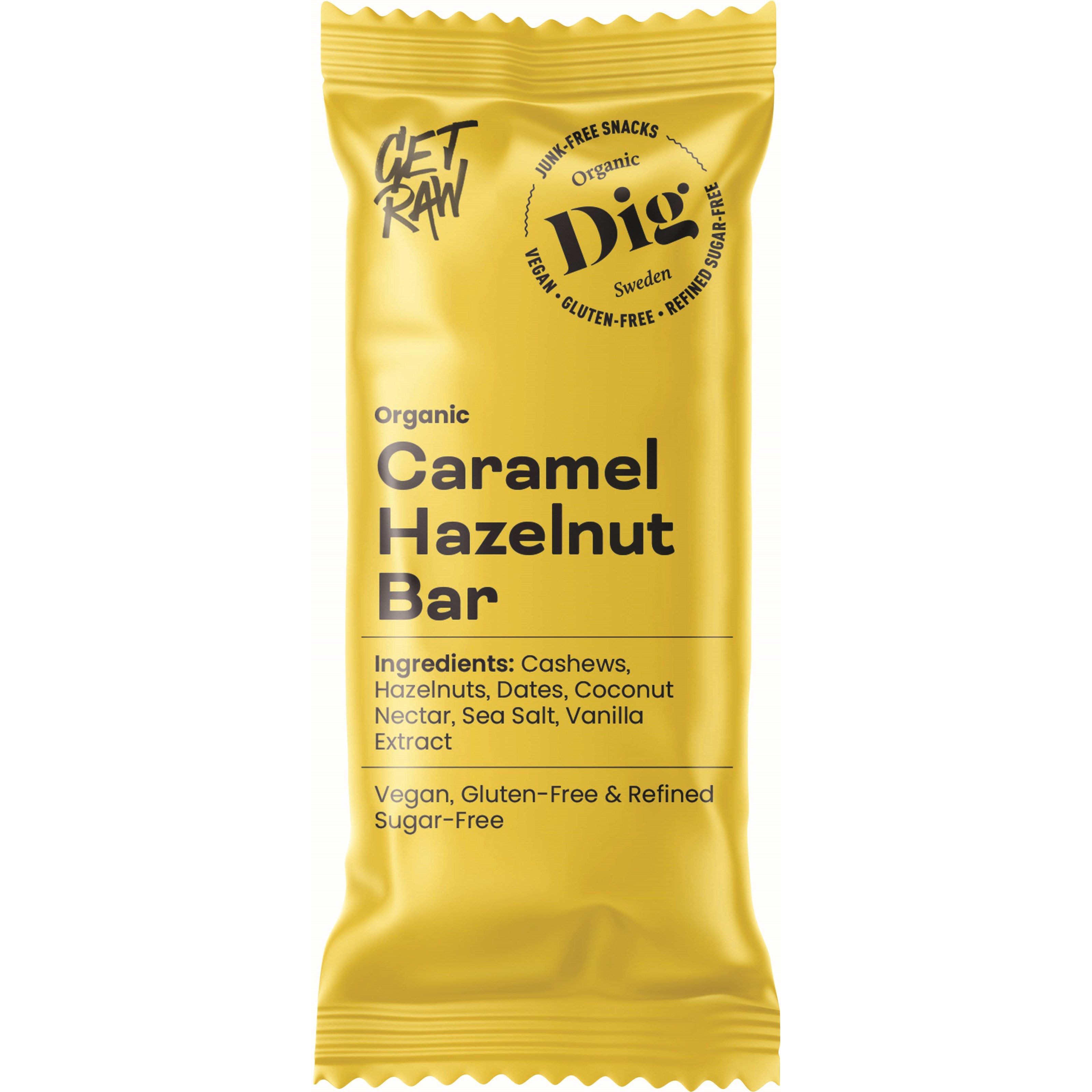 Dig GET RAW Organic Caramel Hazelnut Bar 42 g