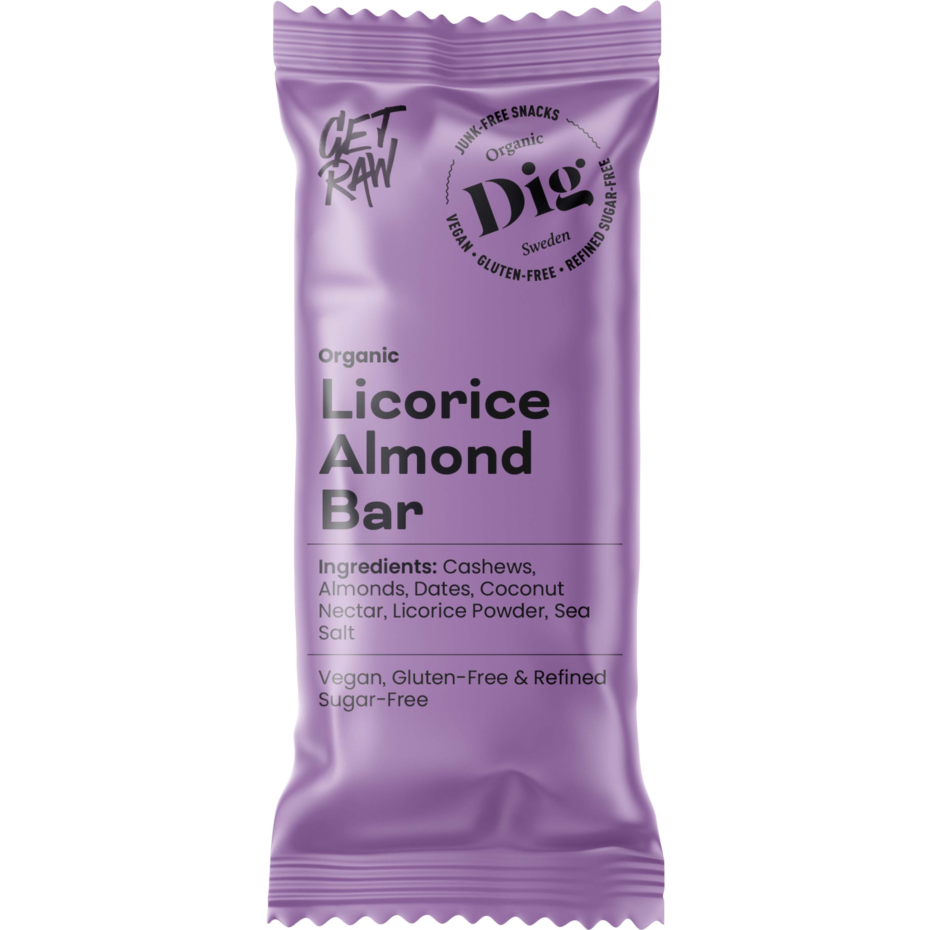 Dig GET RAW Organic Licorice Almond Bar 42 g