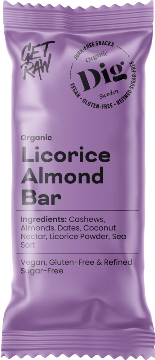 Dig GET RAW Organic Licorice Almond Bar 42 g