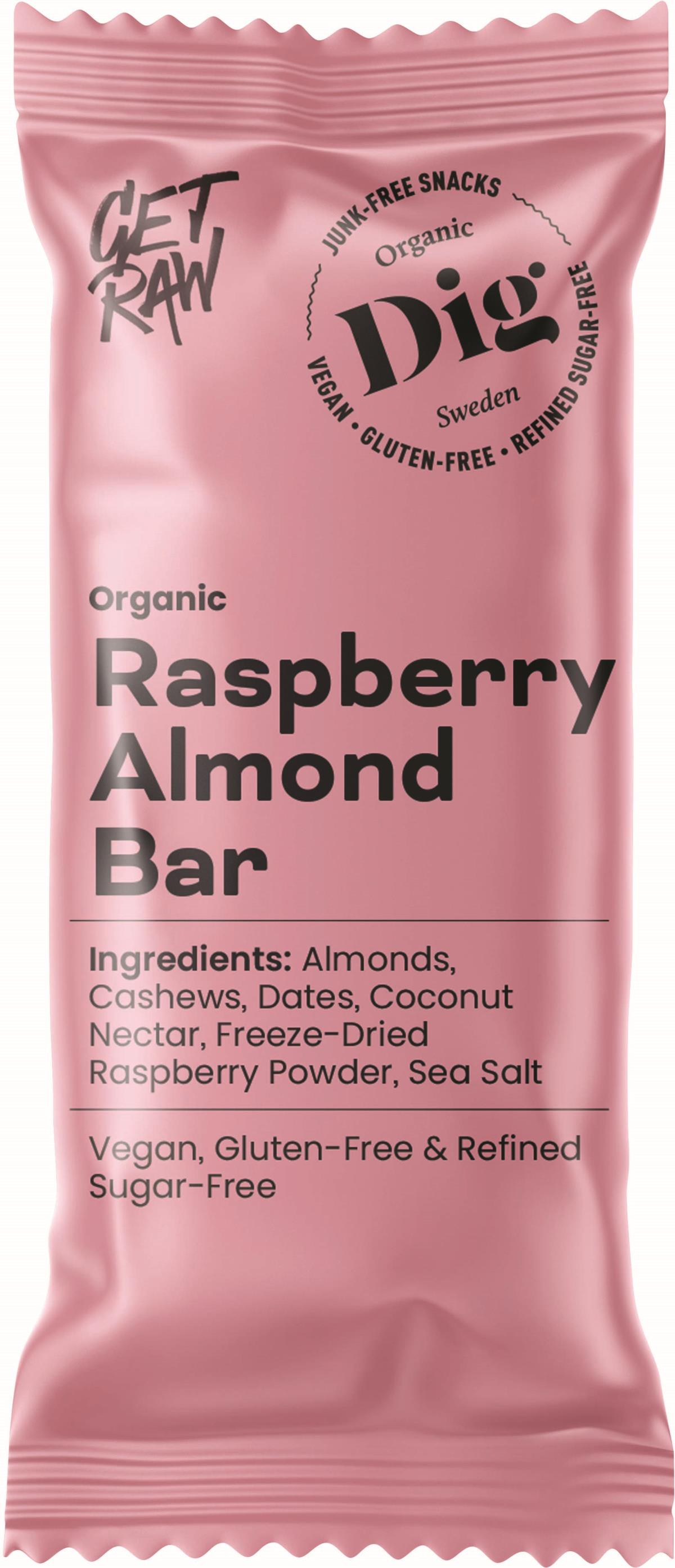 Dig GET RAW Organic Raspberry Almond Bar 42 g | lyko.com