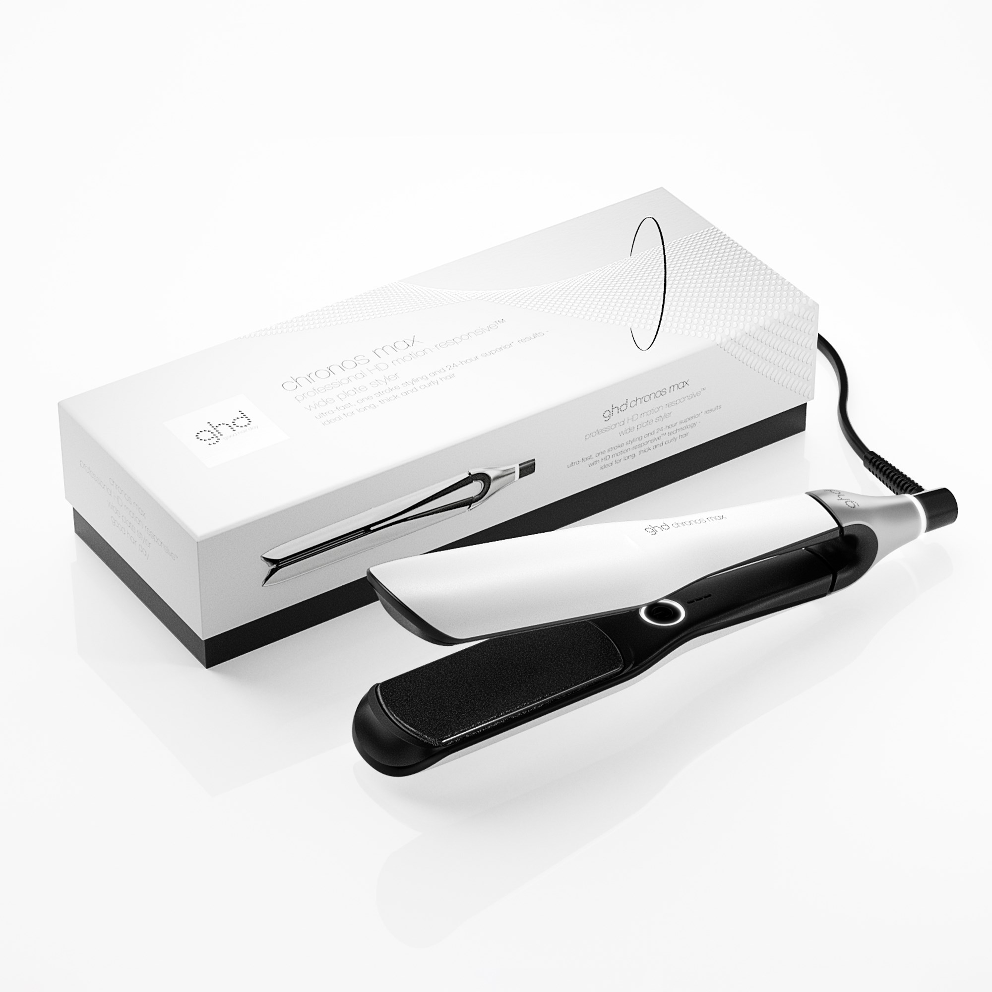 ghd Chronos Max Wide Plate Hair Straightener White (obrázok 8)