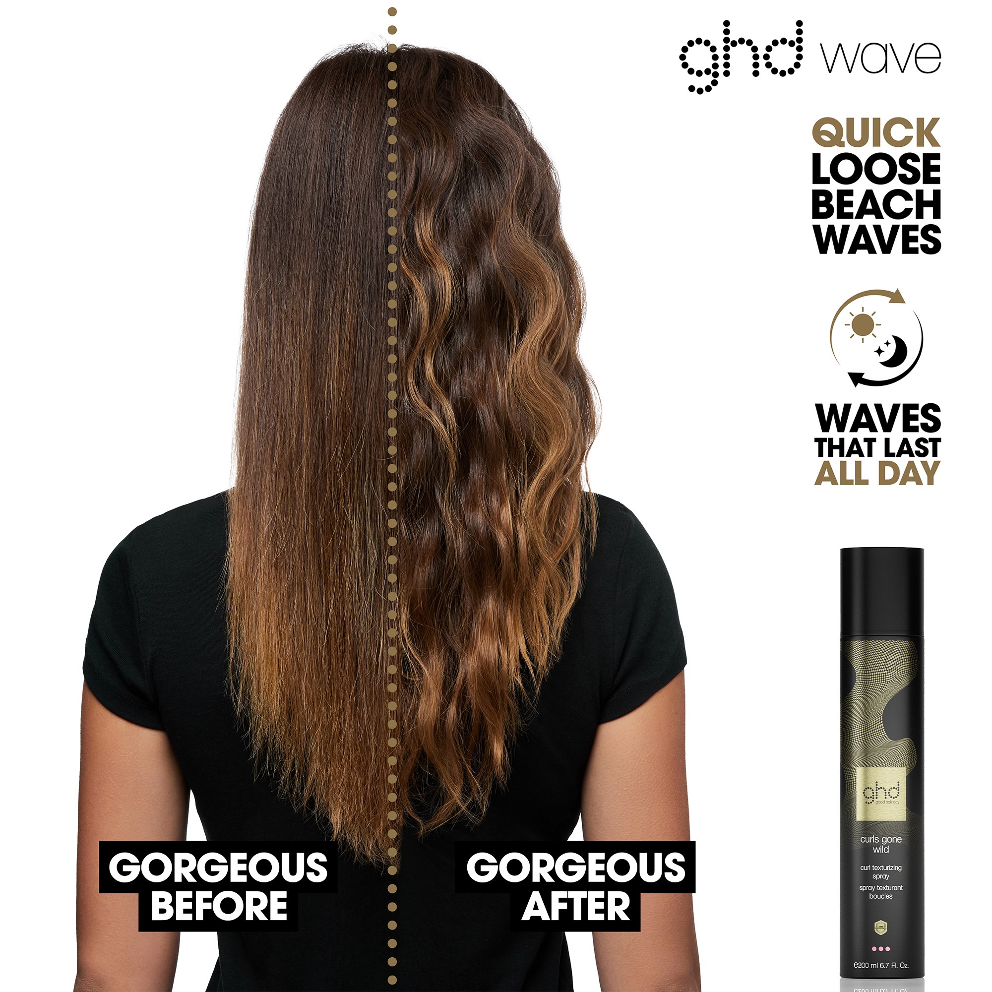 ghd Curls Gone Wild - Heat Protect Texturing Spray 200 ml (obrázok 3)