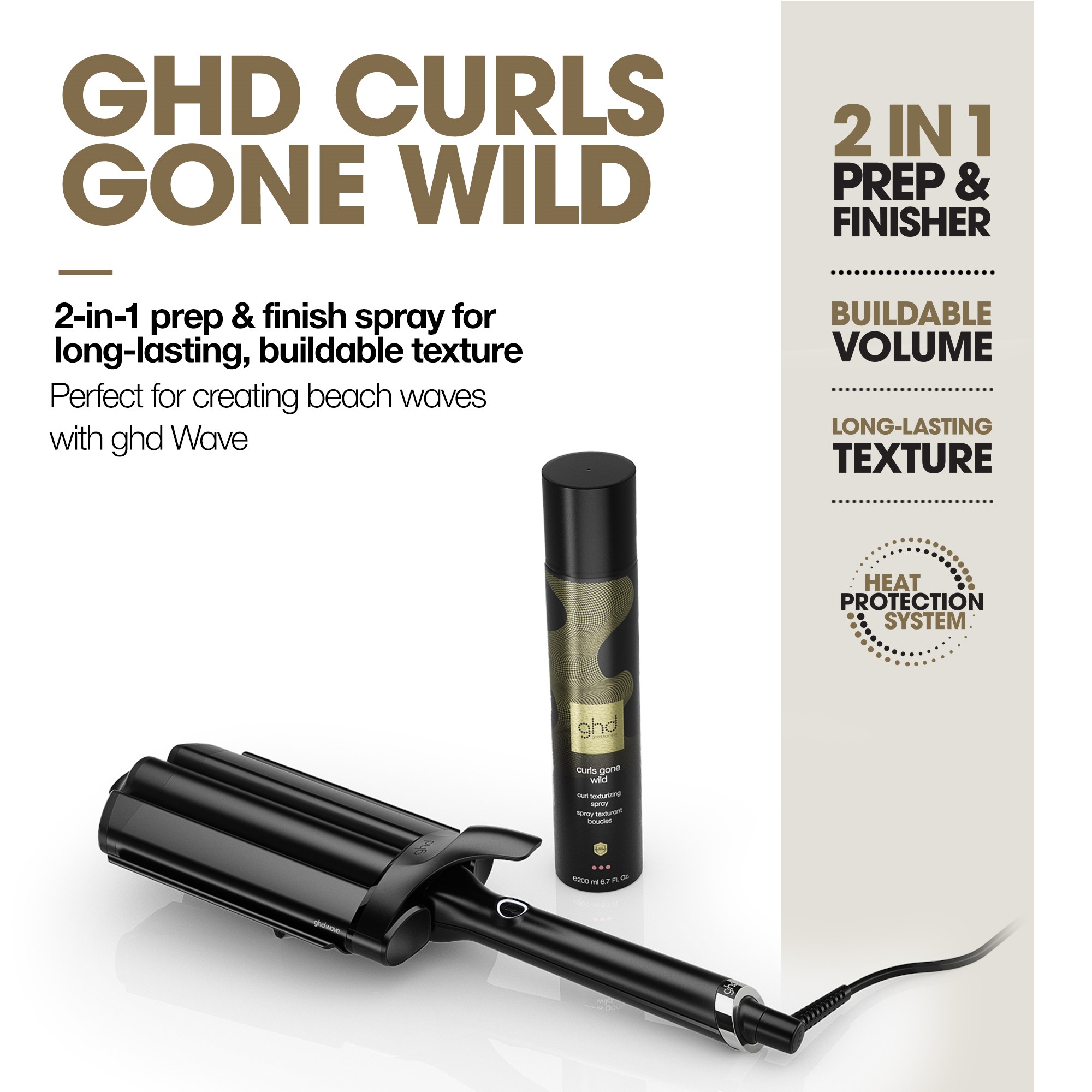ghd Curls Gone Wild - Heat Protect Texturing Spray 200 ml (obrázok 4)