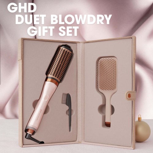ghd Cashmere Collection Duet Blowdry 2-in-1 Hair Dryer Brush Festive Gift Set In Cashmere Beige