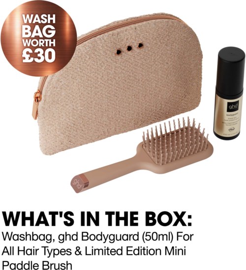 ghd Cashmere Collection Style Gift Set Mini The All-Rounder Paddle Brush & Mini Bodyguard